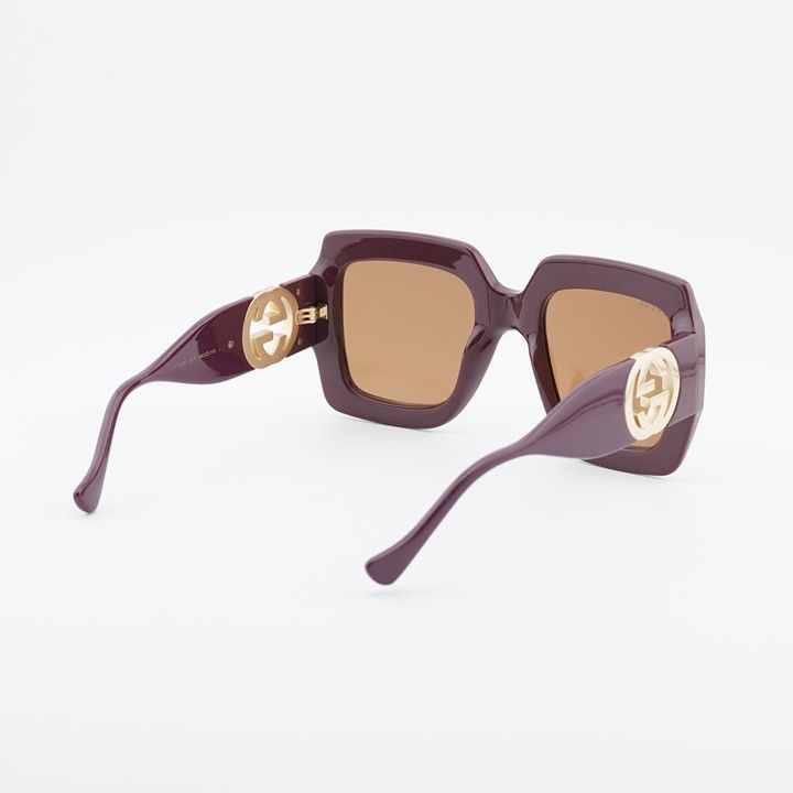 Gucci Gucci GG1022S 007 Sunglasses Brown Square Frame Size ONE SIZE - 11 Thumbnail