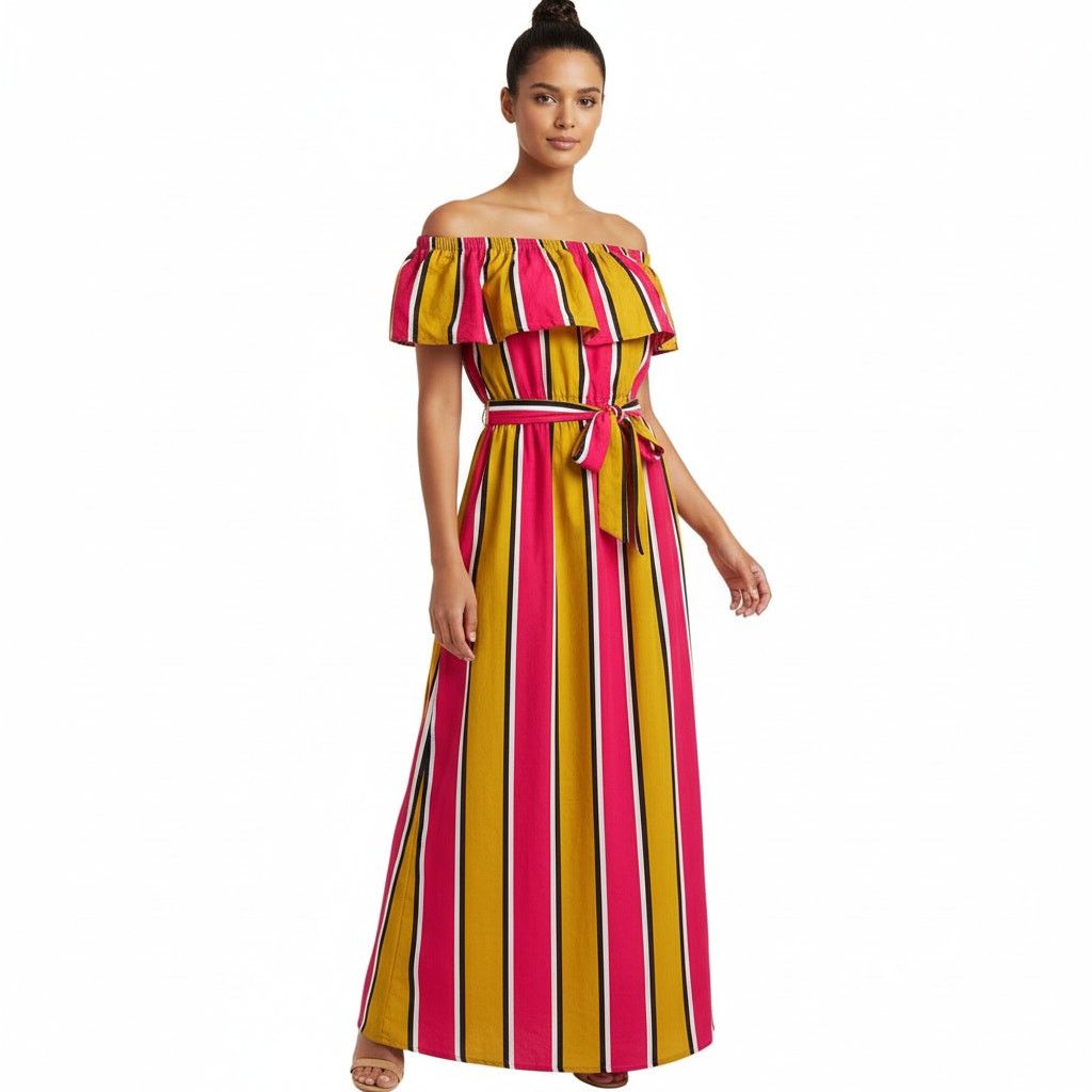 Forever 21 Forever 21 Balearic Beach Collection Stripes Maxi Dress, L Size L / US 10 / IT 46 - 1 Thumbnail