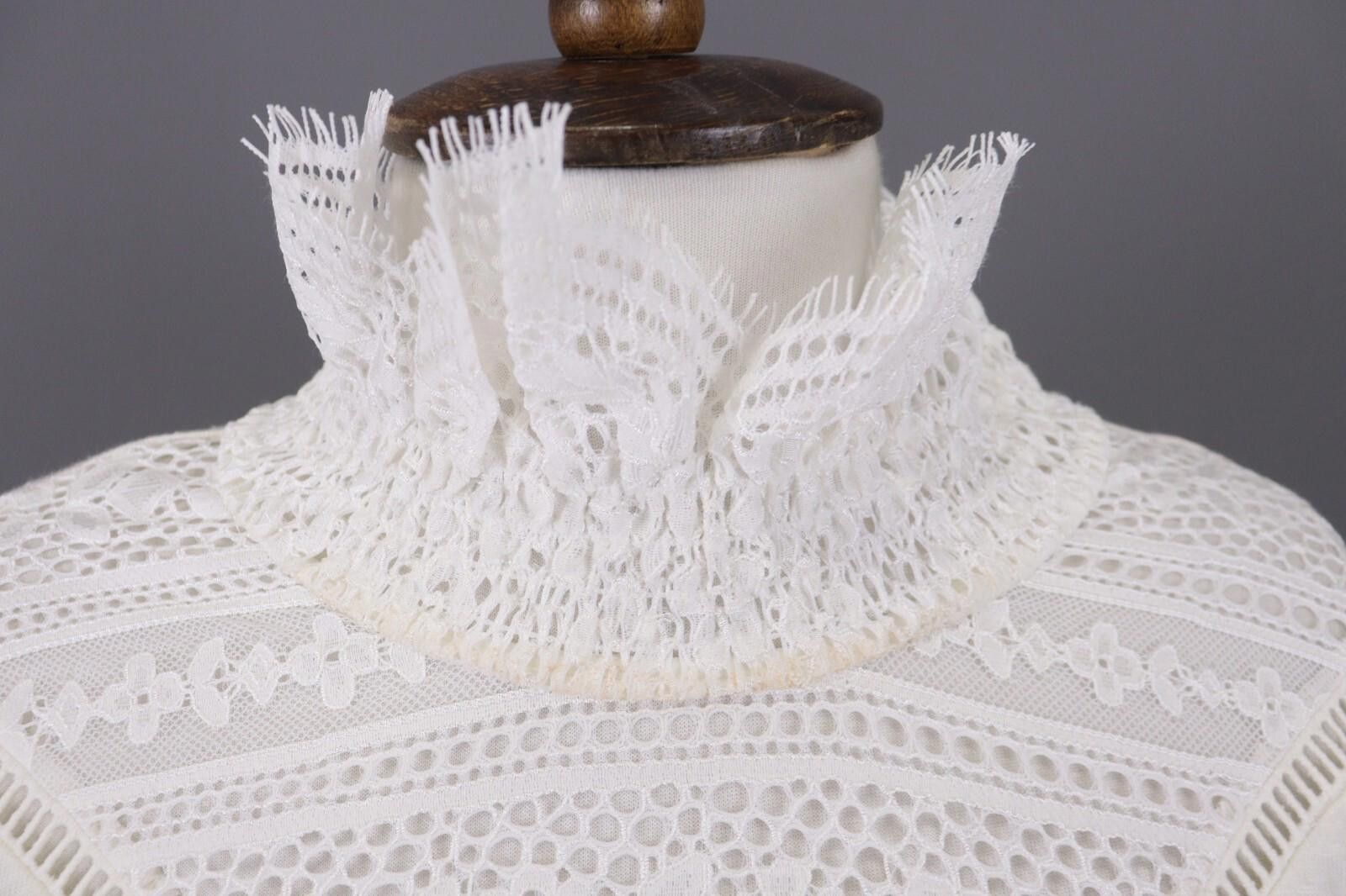 Designer Claudie Pierlot Teacher White Floral Blouse Shirt Size 3 Size M / US 6-8 / IT 42-44 - 4 Thumbnail