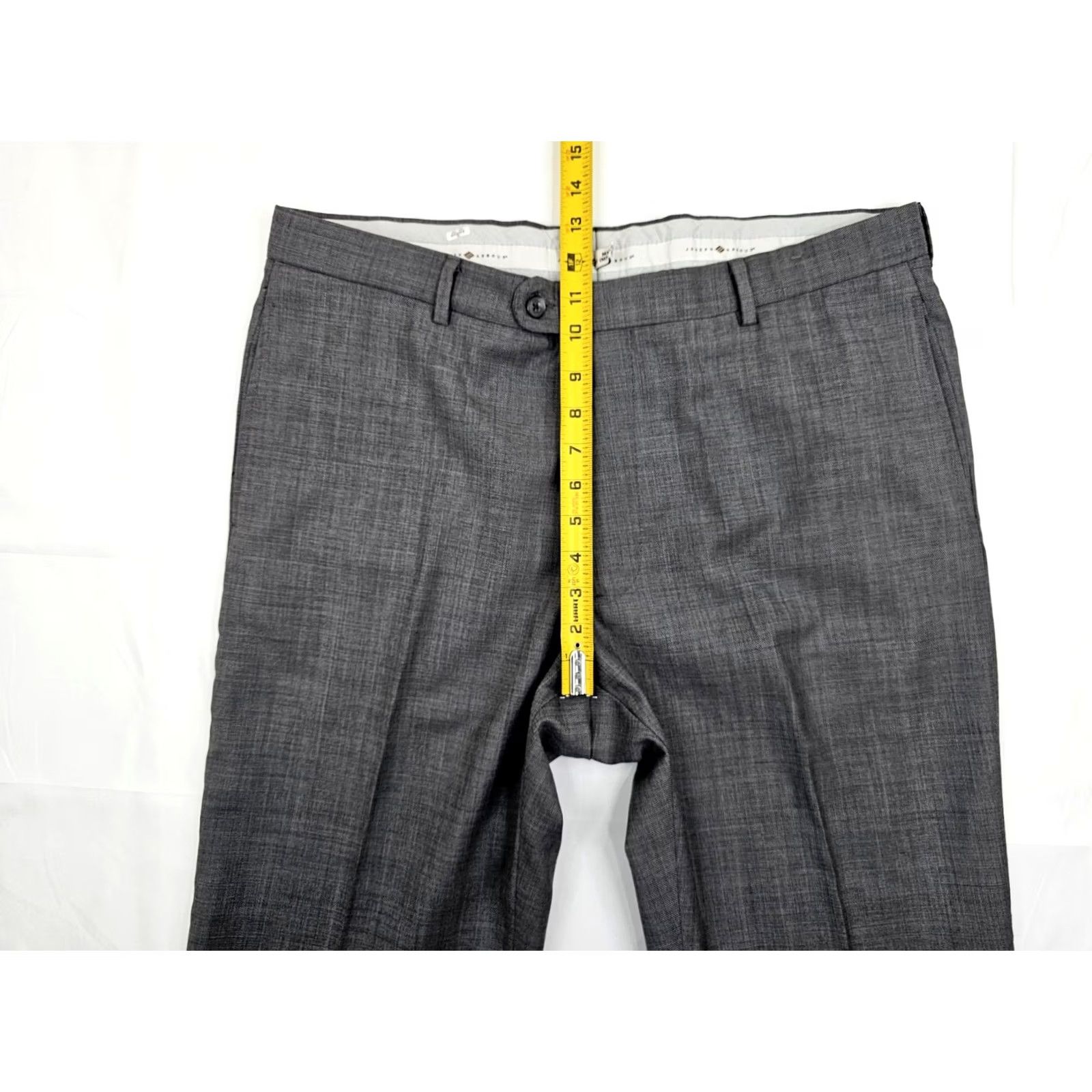 Joseph Abboud JOSEPH ABBOUD Dress Pants Men 36x29 Wool Tollegno 1900 Super 120s Heather Gray Flat Front, Regular Fit, Button Pockets, Dress Trouser Size US 36 / EU 52 - 4 Thumbnail