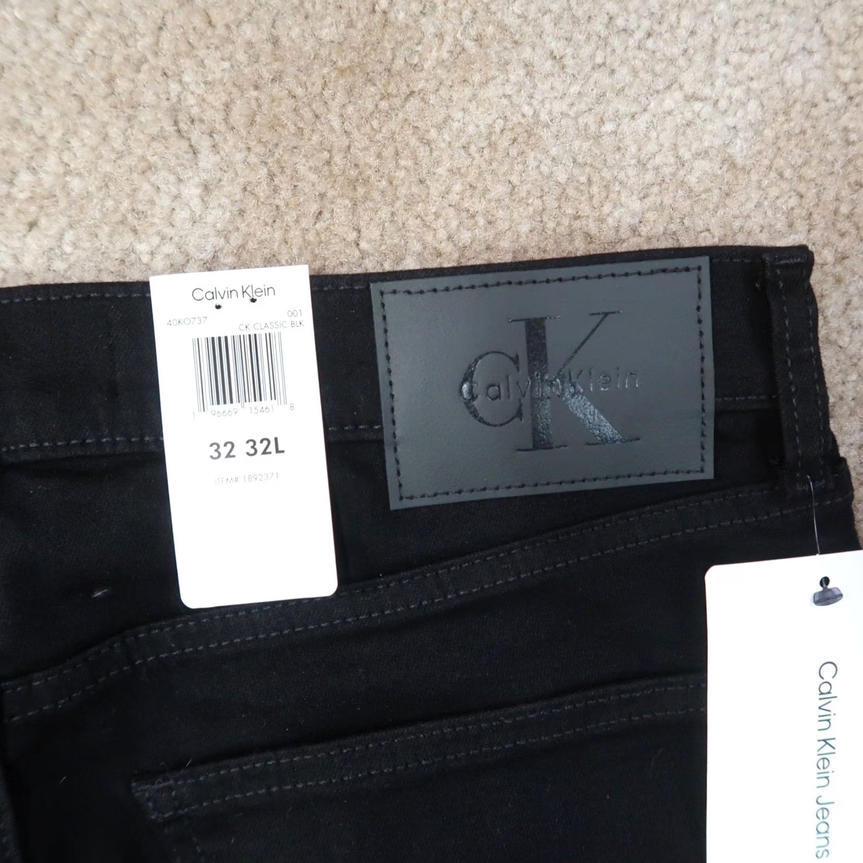 Calvin Klein Calvin Klein Jeans Mens 32x32 Black Denim Stretch Flex Slim Straight 5-Pocket Regular Inseam 32 Size US 32 / EU 48 - 5 Thumbnail