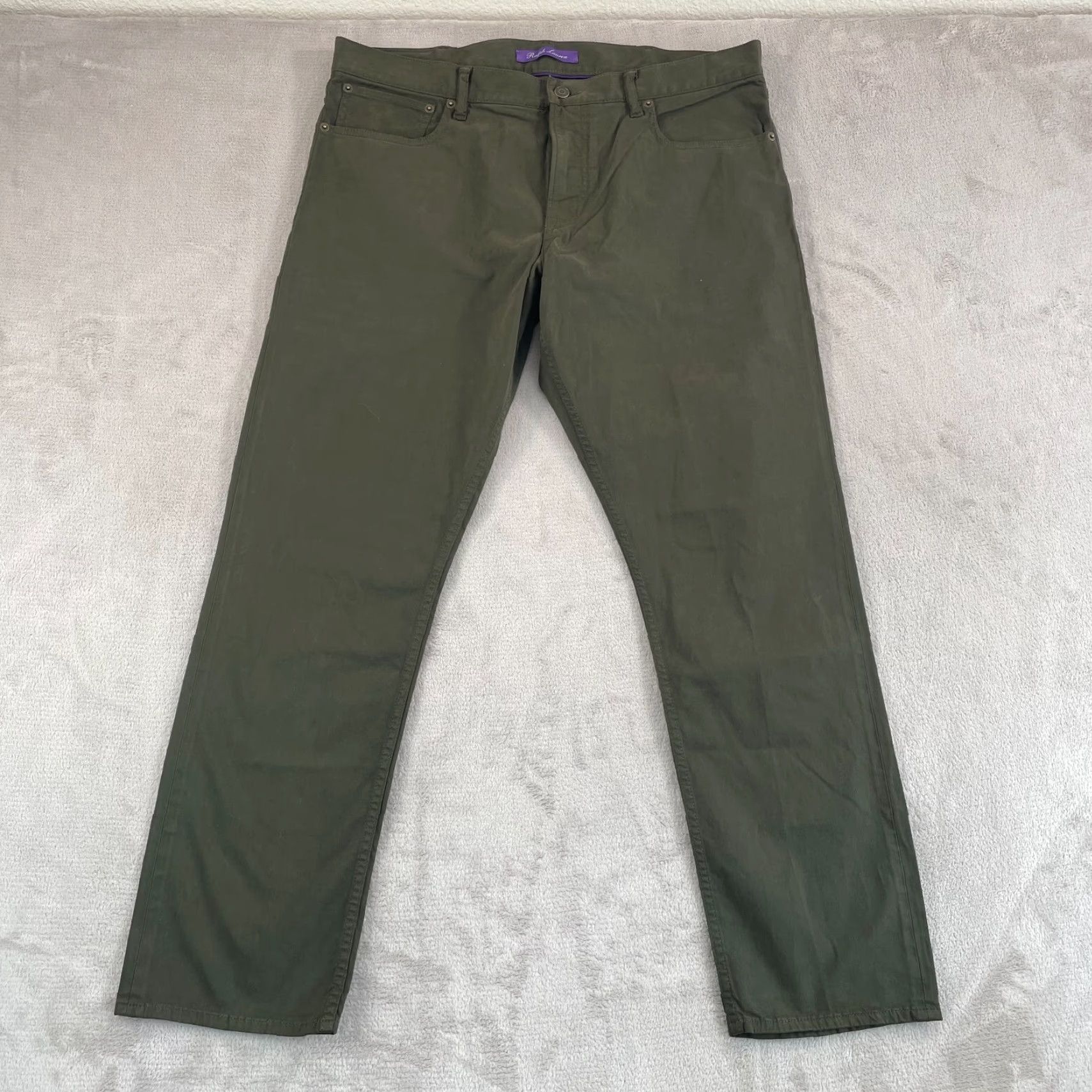 Ralph Lauren Purple Label Ralph Lauren Purple Label Slim Fit Stretch Sateen Pants Men 38x32 Loden NWT 95 Size US 38 / EU 54 - 5 Thumbnail