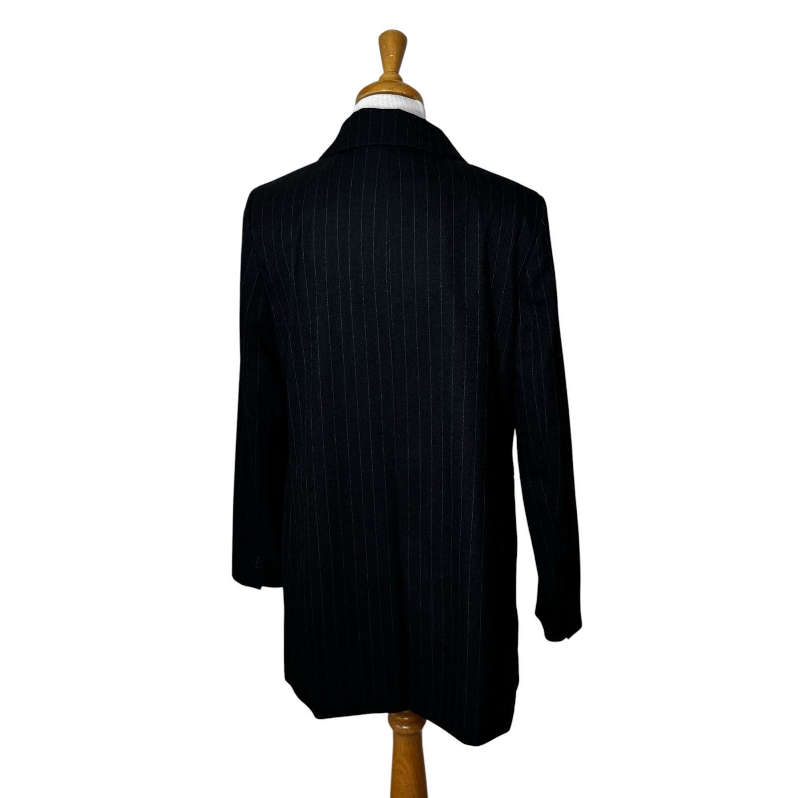 H&M H&M Oversized Charcoal Gray White Stripe Pinstripe Blazer Size M / US 6-8 / IT 42-44 - 4 Thumbnail