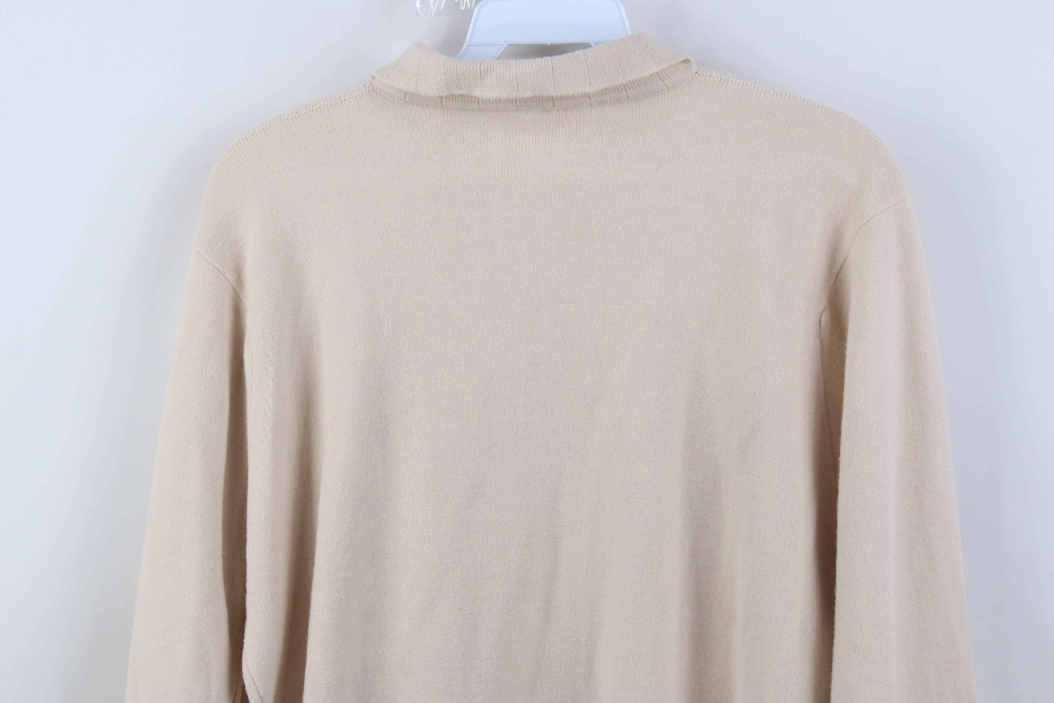 Vintage Vintage 50s 60s Streetwear Knit Collared Sweater Beige USA Size US M / EU 48-50 / 2 - 11 Thumbnail