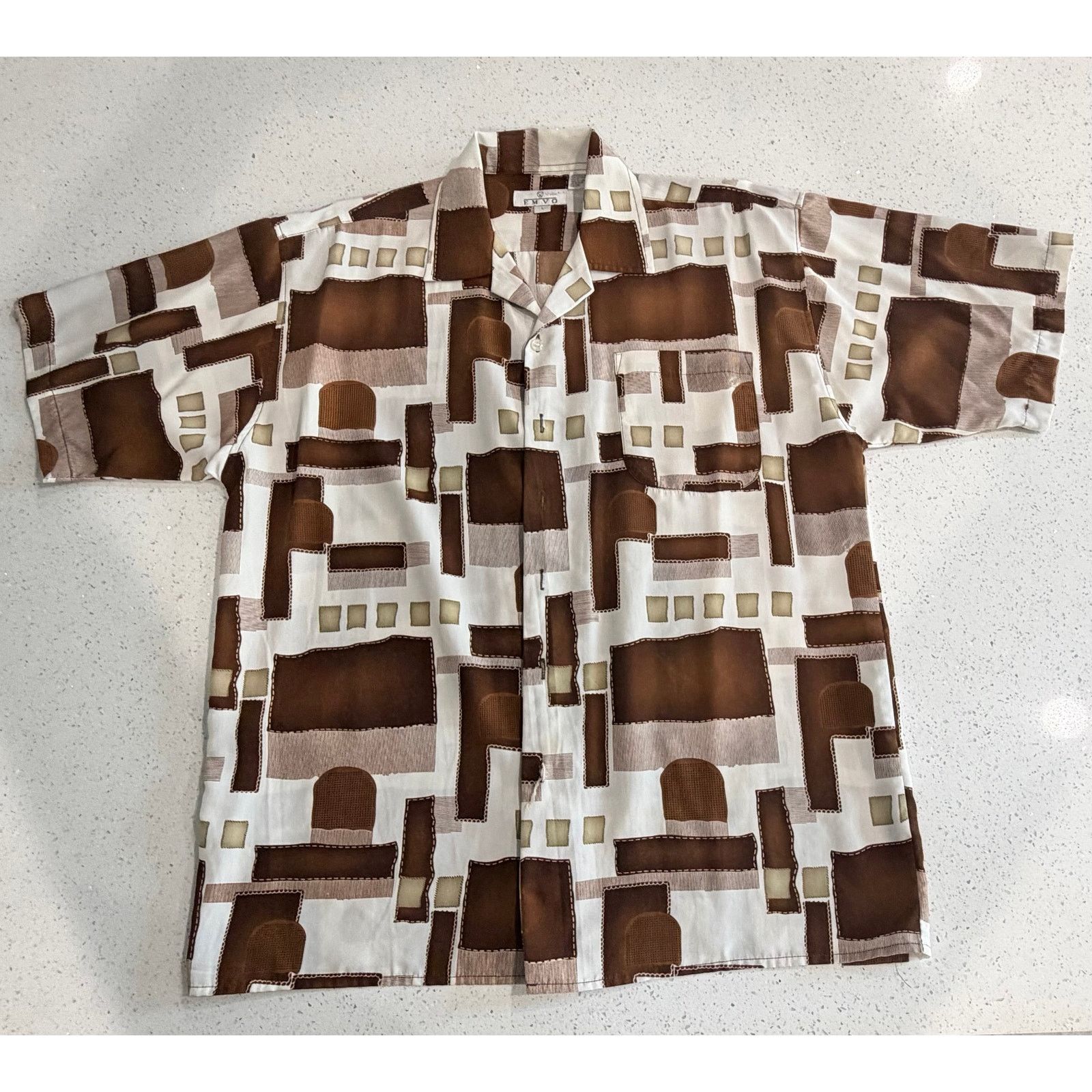 Other Vintage Men's EMVO Size L Brown & Off White Button Down Size US L / EU 52-54 / 3 - 1 Thumbnail
