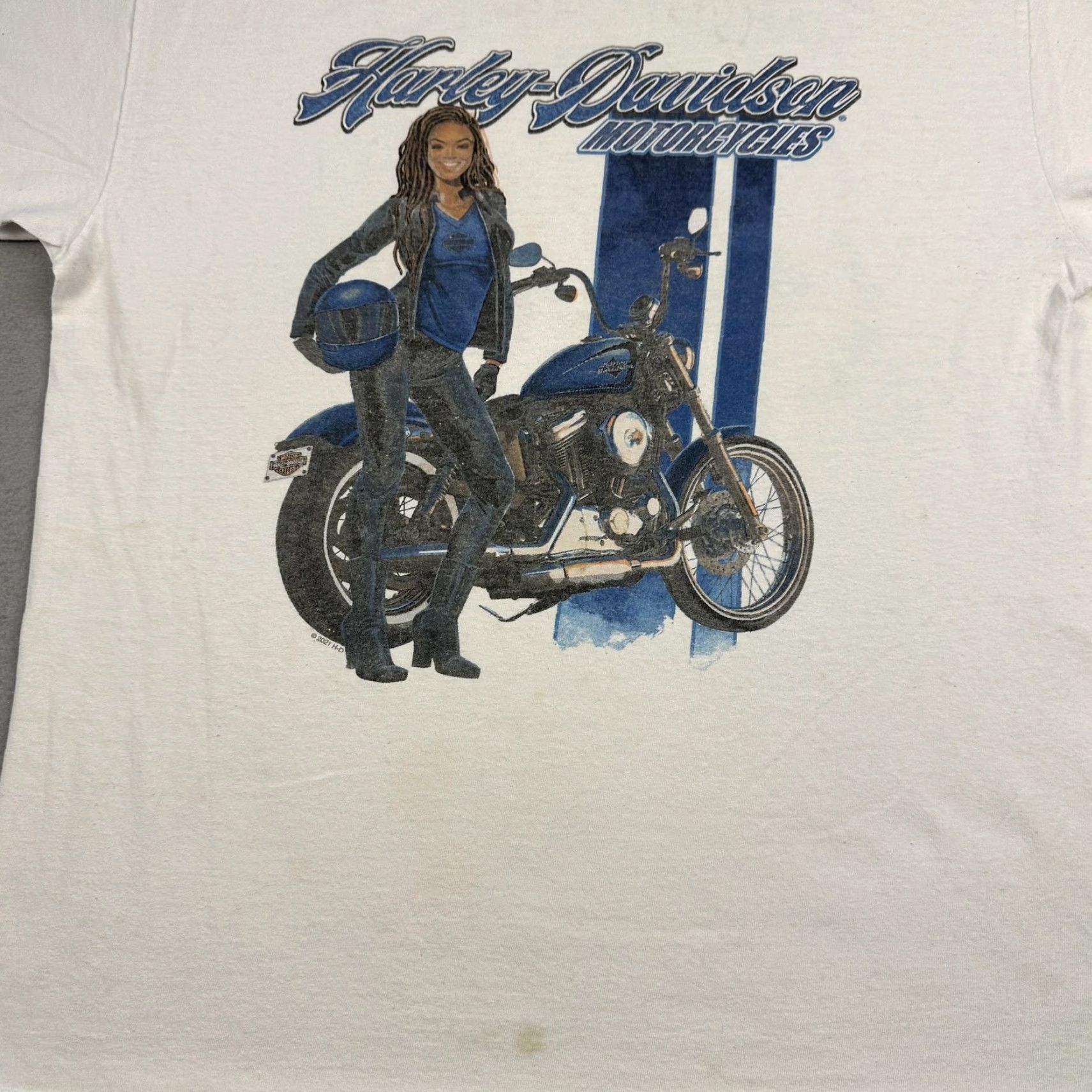 Harley Davidson Harley-Davidson Shirt Mens Large White Motorcycle Skull Graphic Print Back Newnan Size US L / EU 52-54 / 3 - 6 Thumbnail