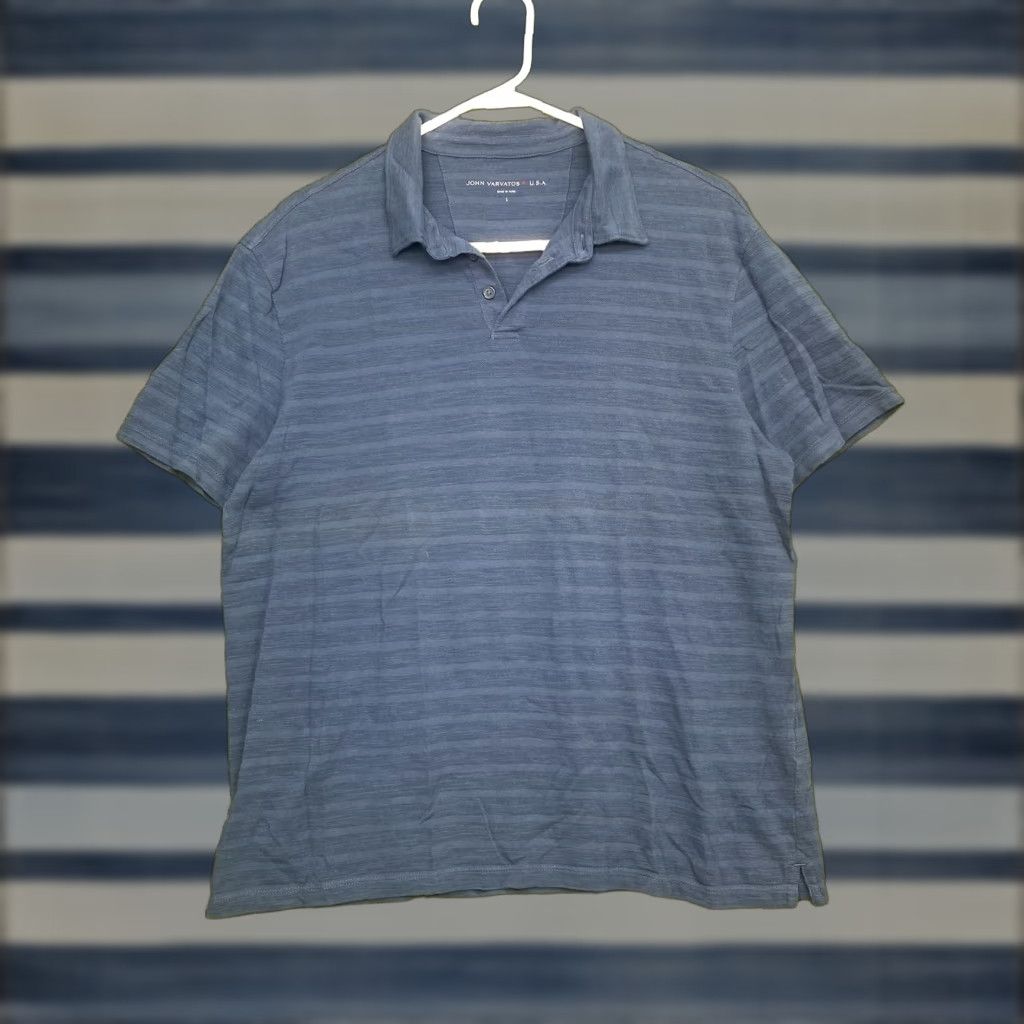 John Varvatos John Varvatos Polo Shirt Regular Fit Blue Cotton Silk Short Sleeve Large Men’s Preppy Golf Beach Walking Style - Product Line Super Soft Size US L / EU 52-54 / 3 - 1 Thumbnail