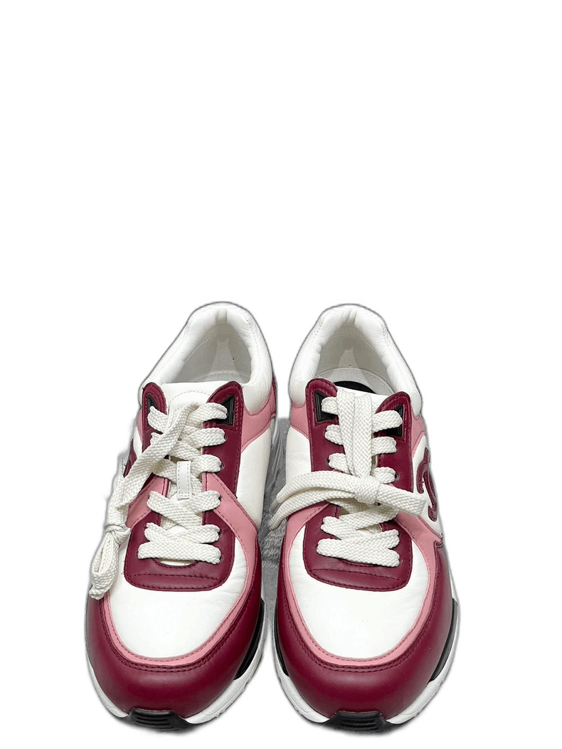 Chanel Chanel Burgundy Casual Leather Sneakers Size US 8 / IT 38 - 1 Thumbnail