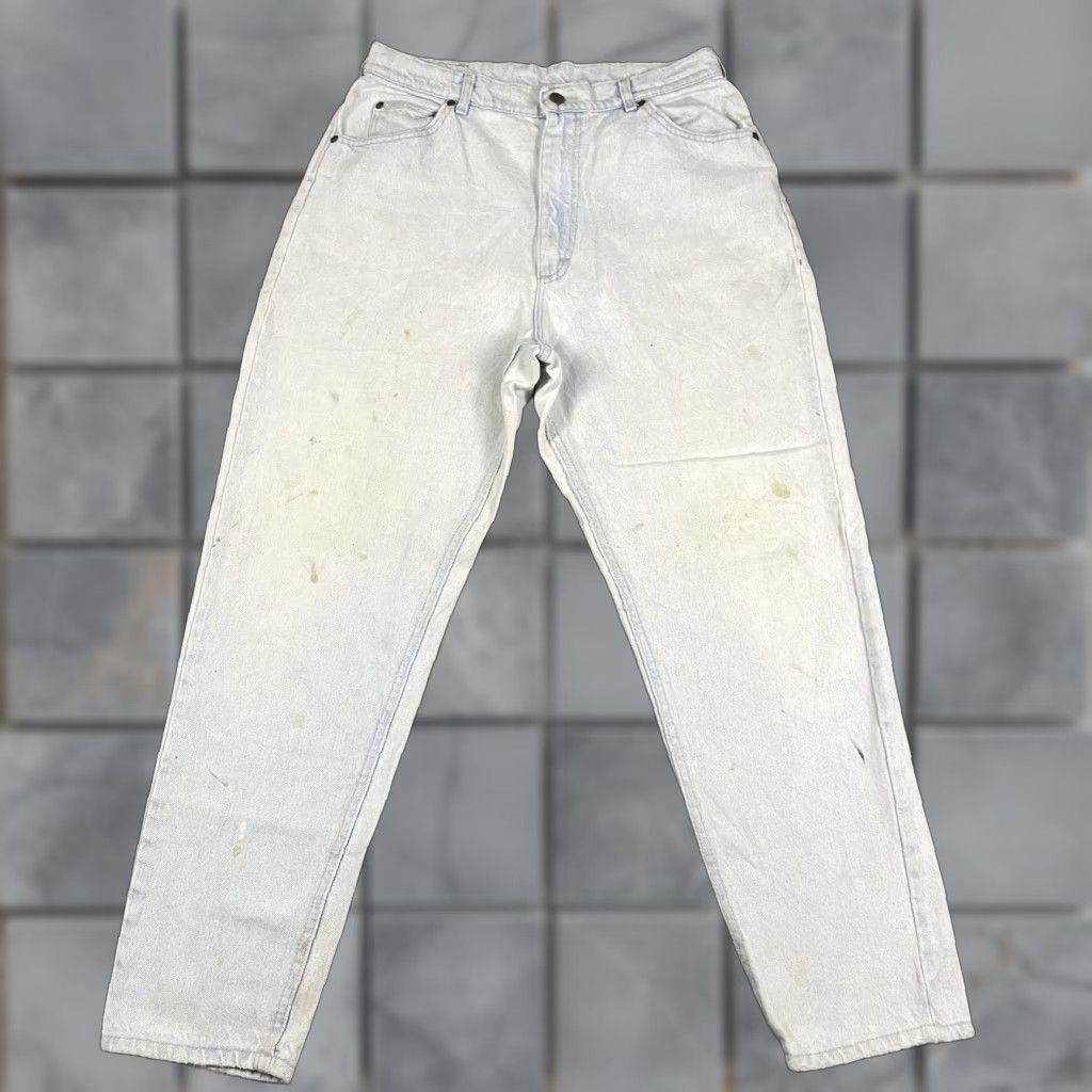 Lee VINTAGE Lee Riders Jeans Womens 16 Medium Blue High Waist Tapered Distressed USA 5-Pocket Design Size 24" / US 00 / IT 34 - 1 Thumbnail