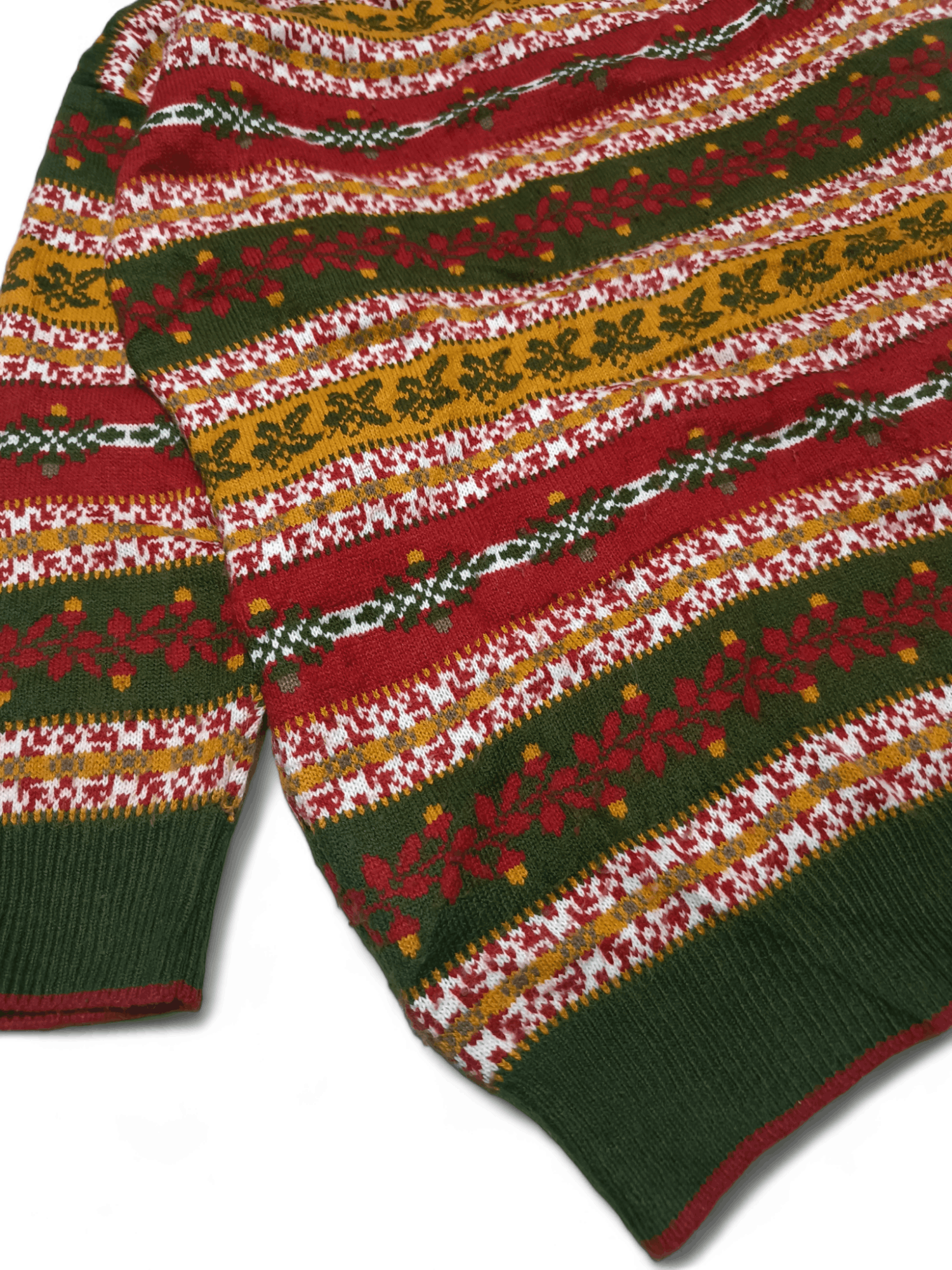 Other Vintage 80s Floral Striped Motifs Pattern Knit Wool Sweater Size US M / EU 48-50 / 2 - 5 Thumbnail
