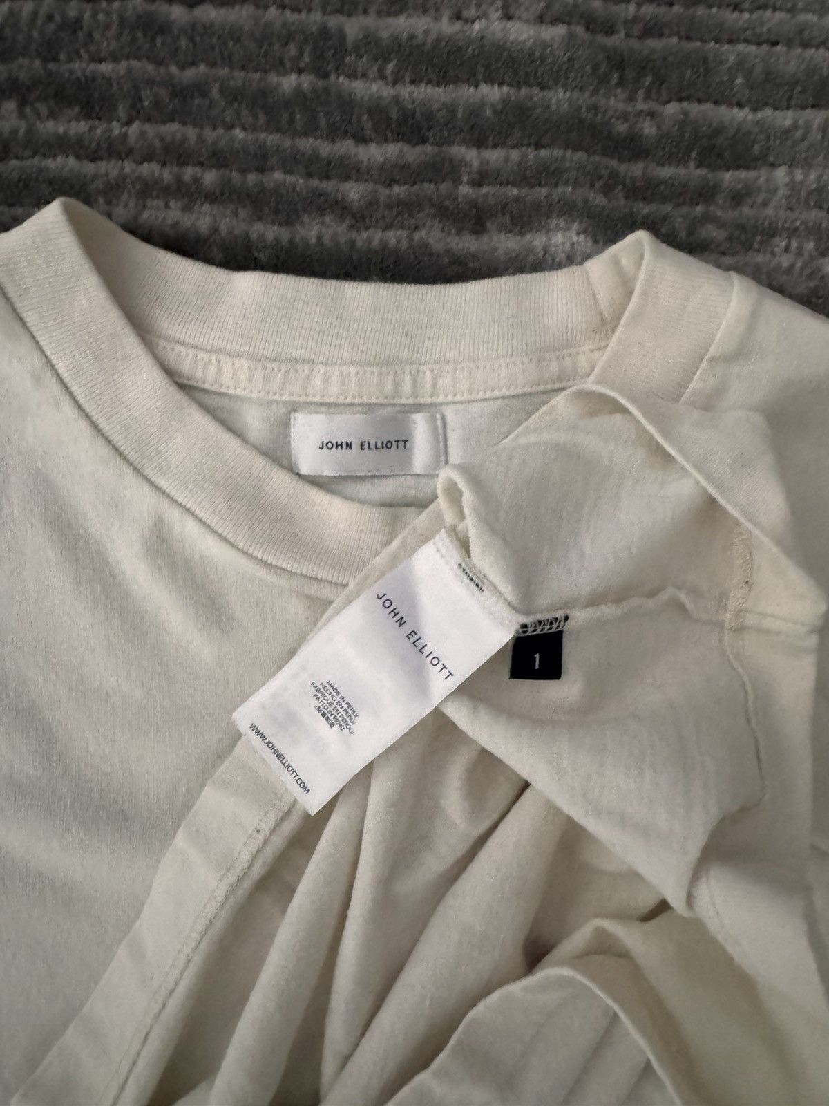John Elliott John Elliott Cream T Shirt Size US L / EU 52-54 / 3 - 3 Thumbnail