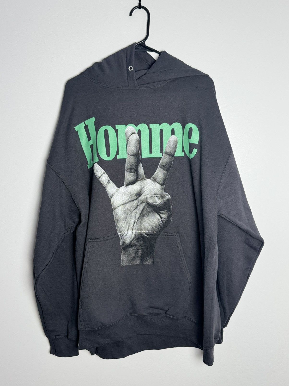 femme finger hoodie grey