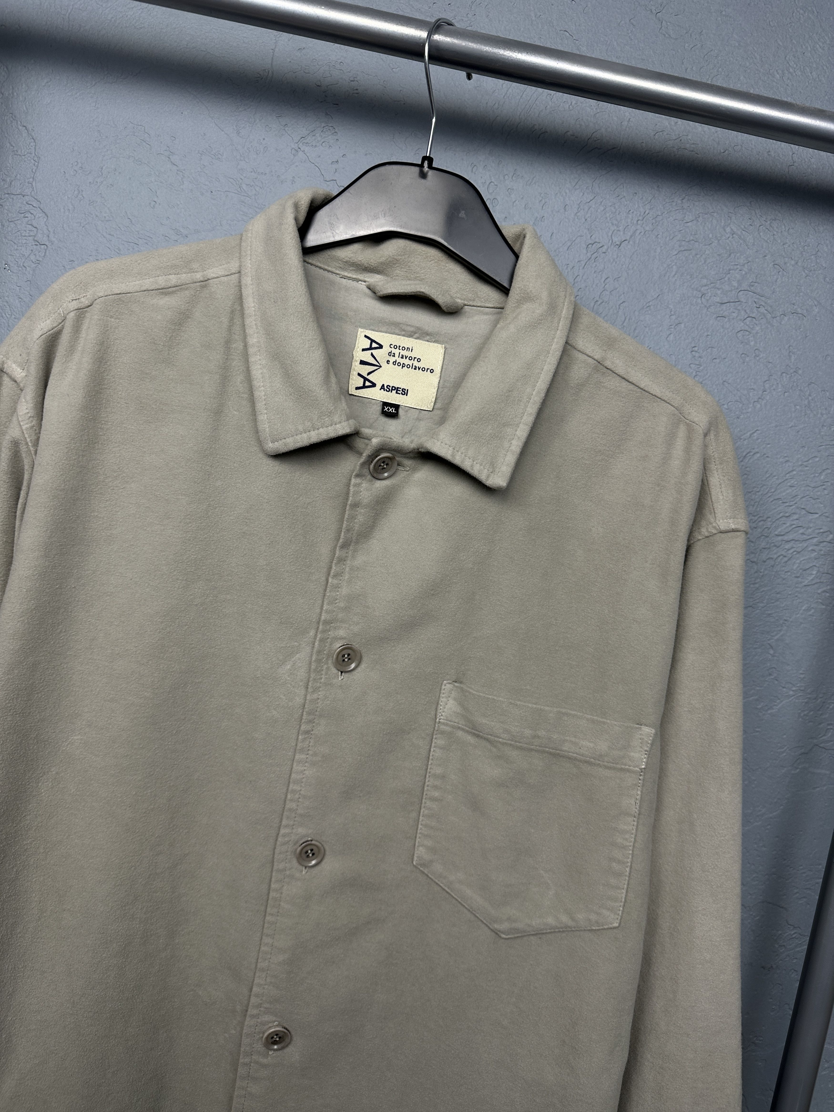 Aspesi Aspesi Mens Heavy Cotton Flannel Shirt Overshirt Size US XXL / EU 58 / 5 - 2 Thumbnail