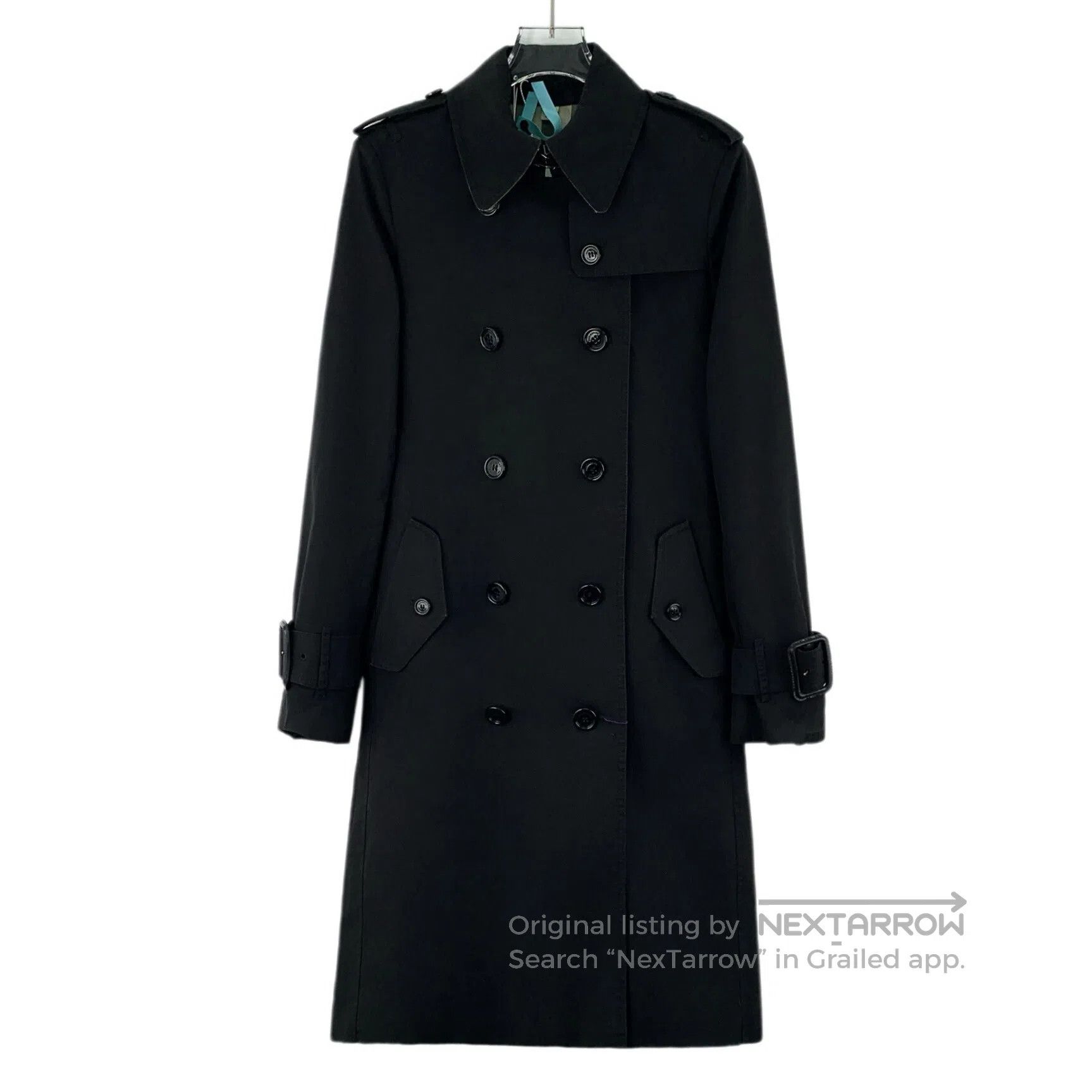 Burberry Burberry Black Lapel Double-breasted Long-sleeve Belted Tr Size XS / US 0-2 / IT 36-38 - 1 Thumbnail