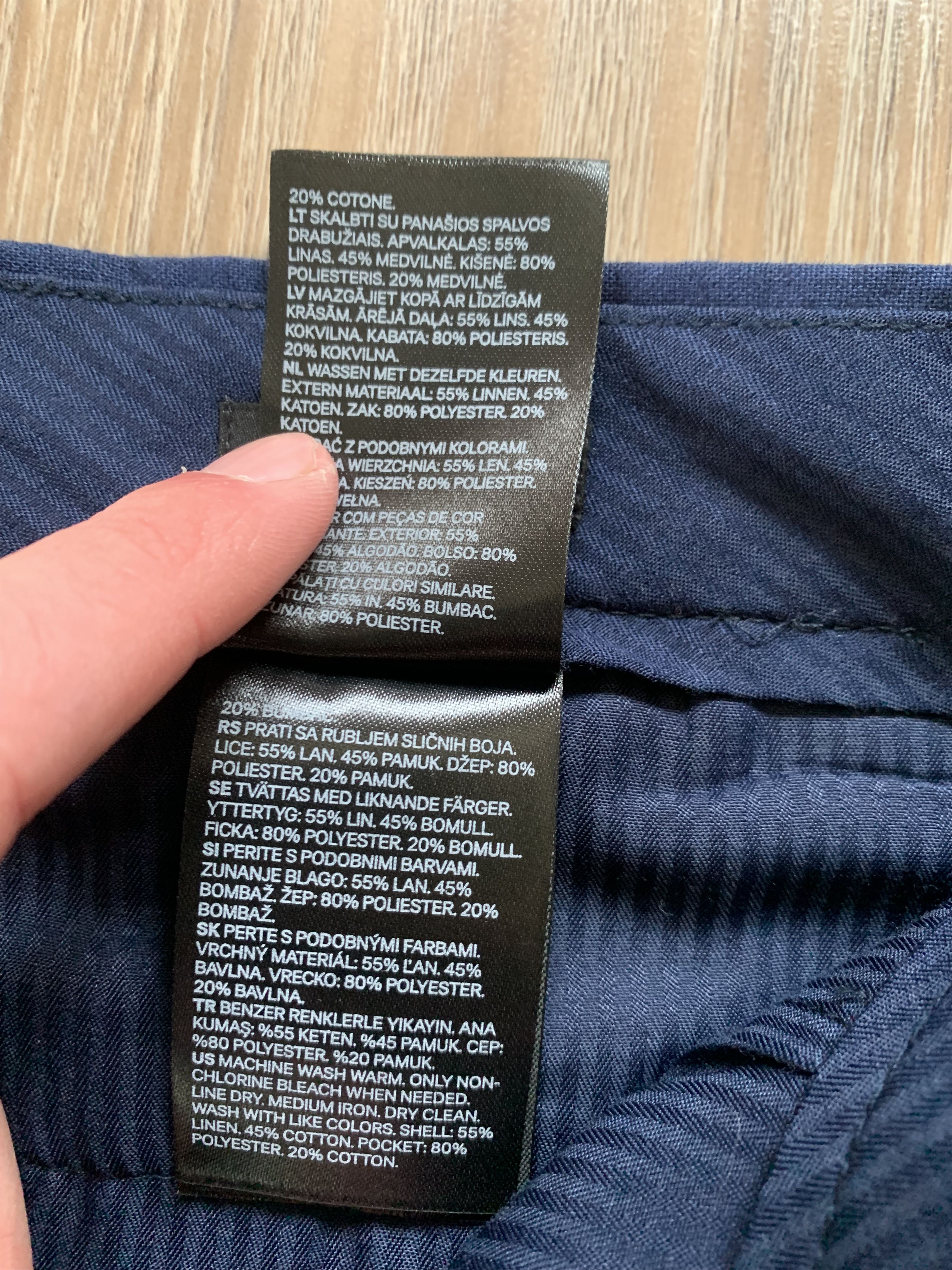 H&M H&M Linen Blend New Blue Pants Trousers Size 44R - 11 Thumbnail
