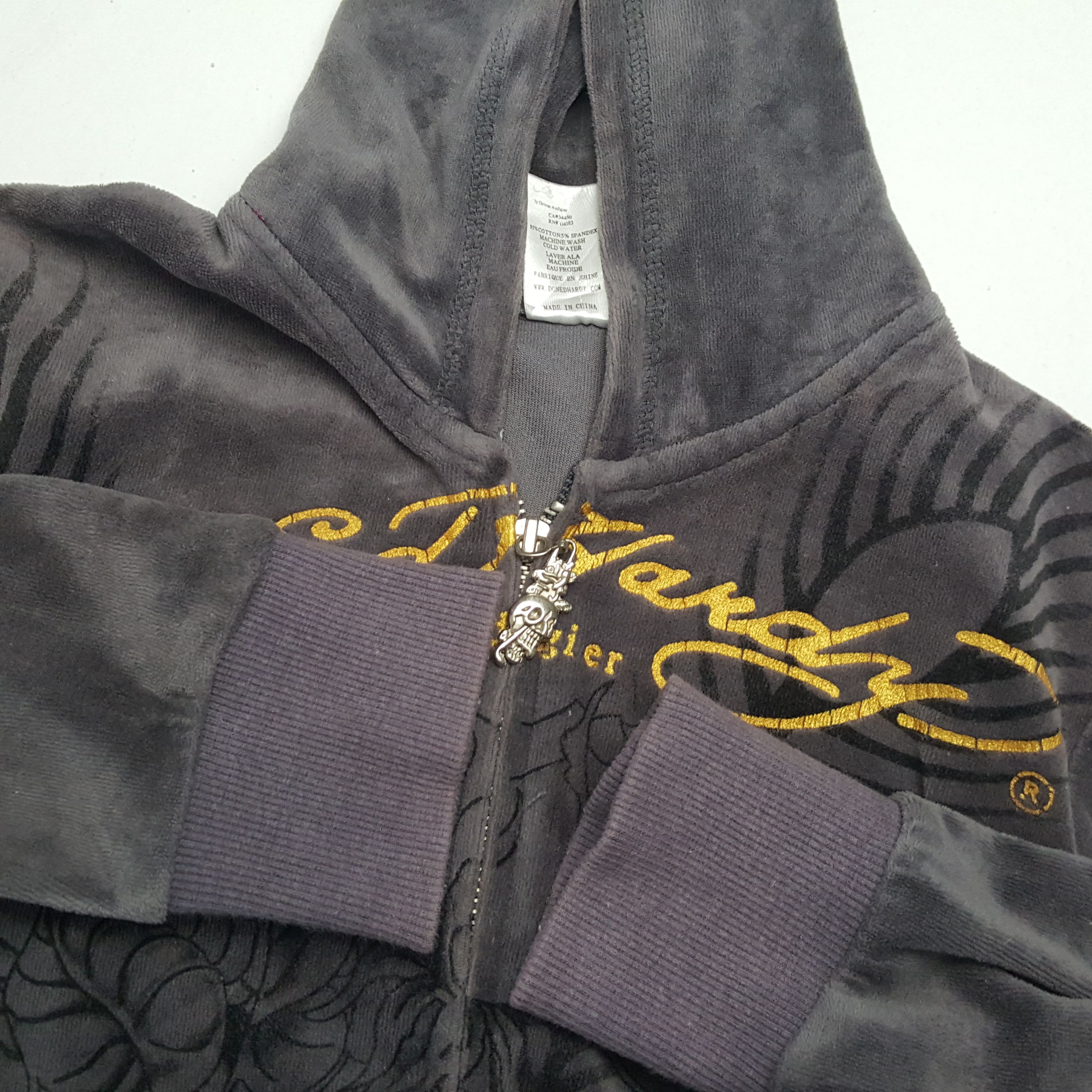 Christian Audigier × Ed Hardy × Vintage ED HARDY Flowers Design Fashion Style Zipper Hoodies Size US XS / EU 42 / 0 - 9 Thumbnail