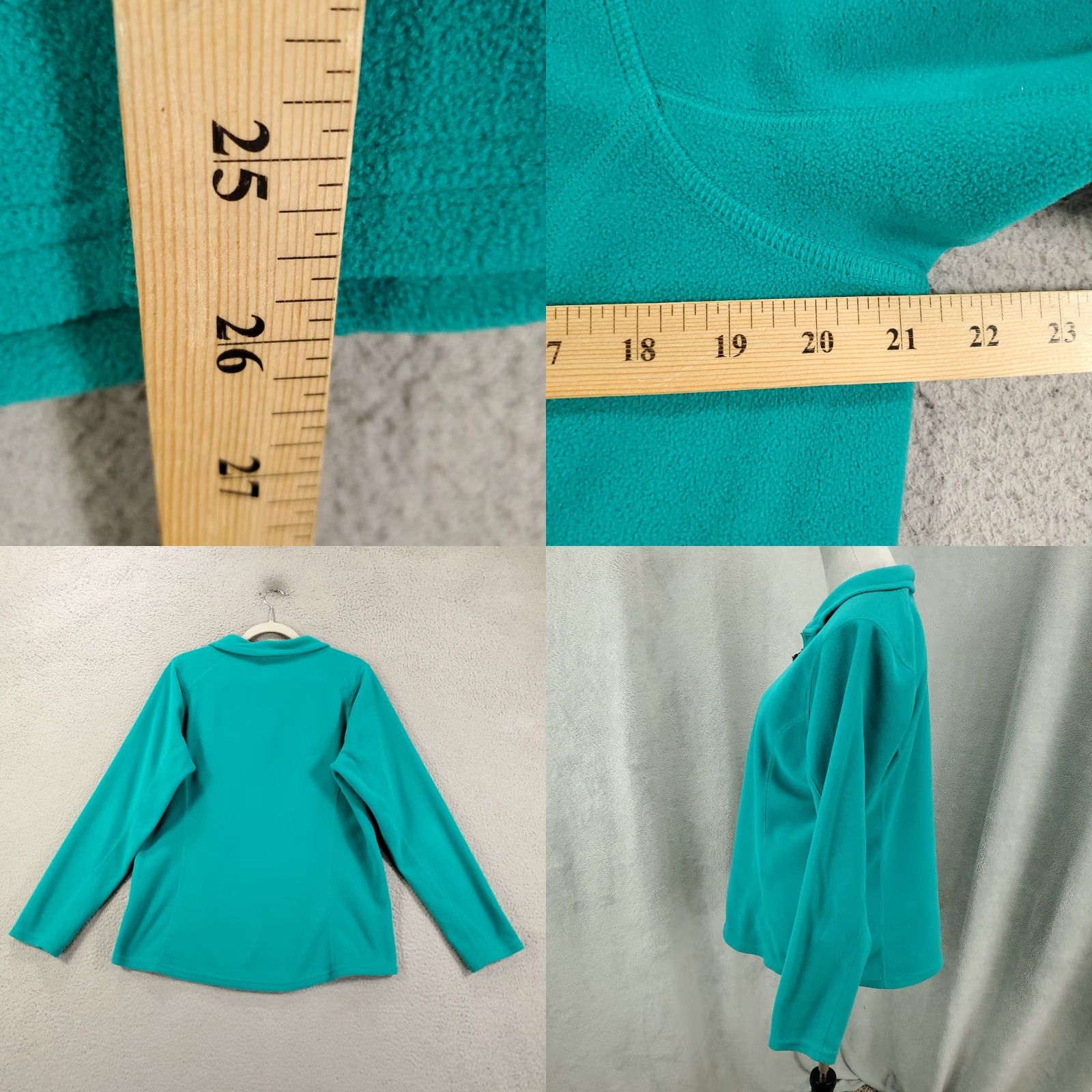 Altea VINTAGE Polartec Pullover Womens L Teal Blue Green 1/4 Zip Fleece Sweater Jacket Size L / US 10 / IT 46 - 8 Thumbnail