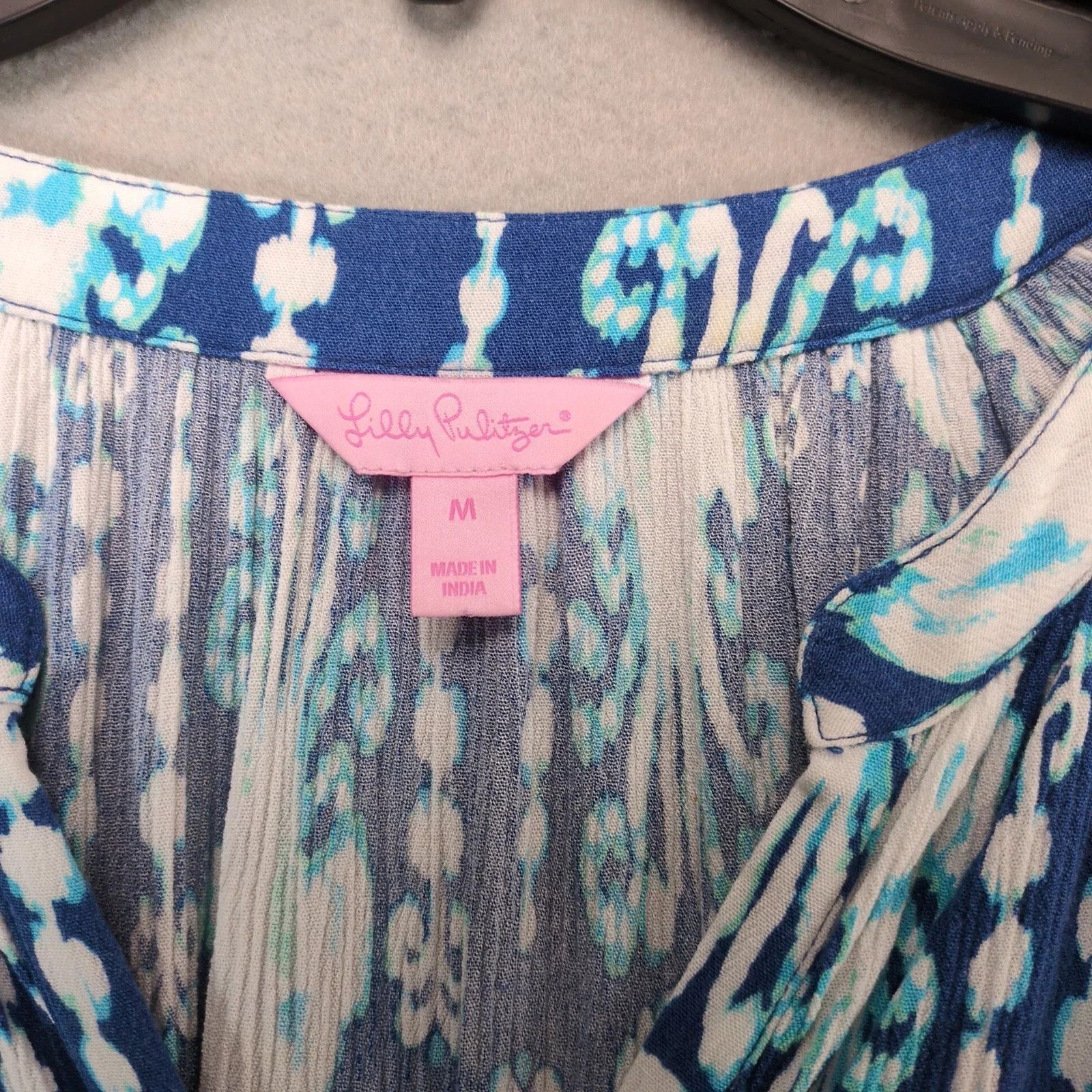 Lilly Pulitzer Lilly Pulitzer Elsa Romper Women's M Long Sleeve Indigo Size 30" / US 8 / IT 44 - 2 Thumbnail