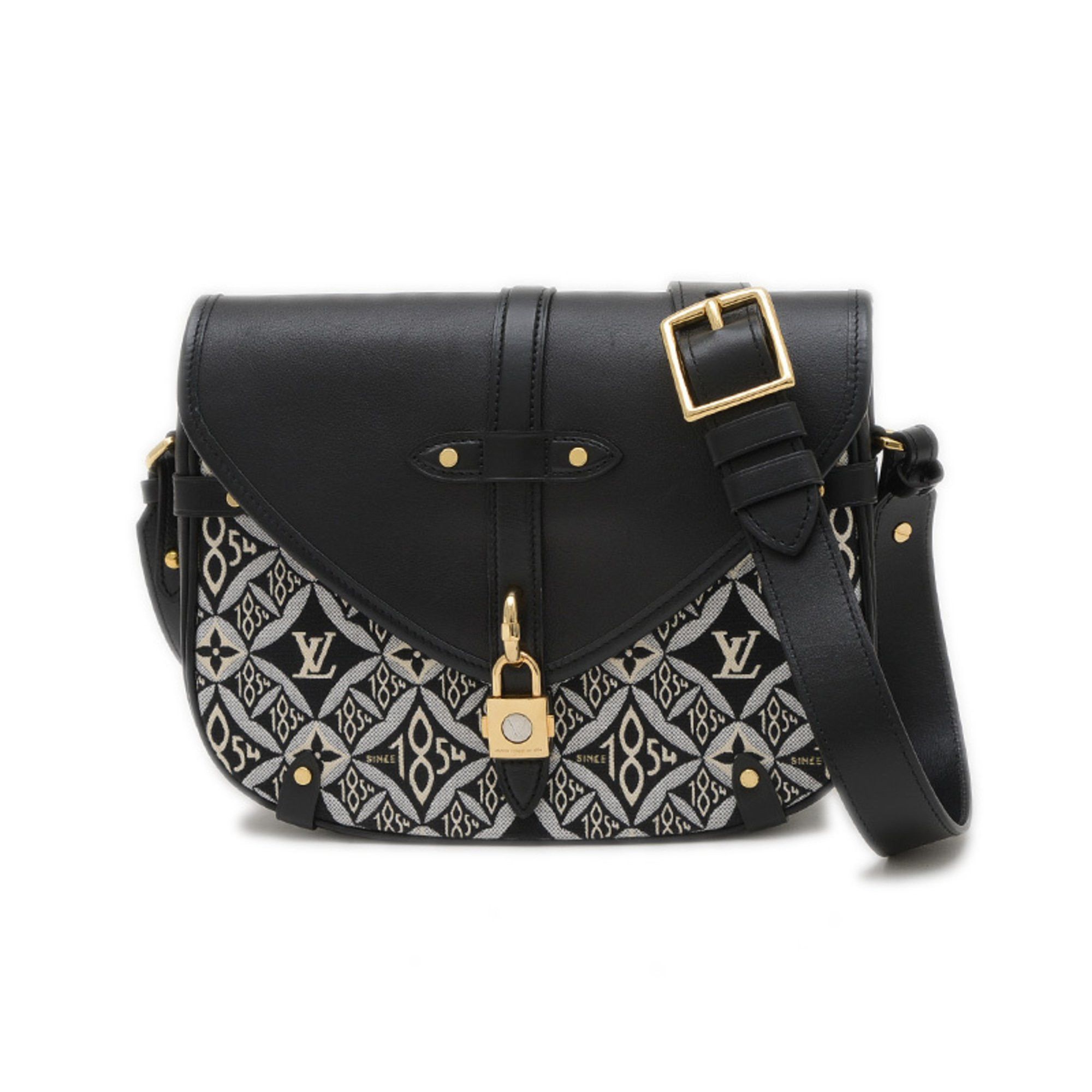 Louis Vuitton Monogram Jacquard Neo Saumur MM Shoulder Bag Black