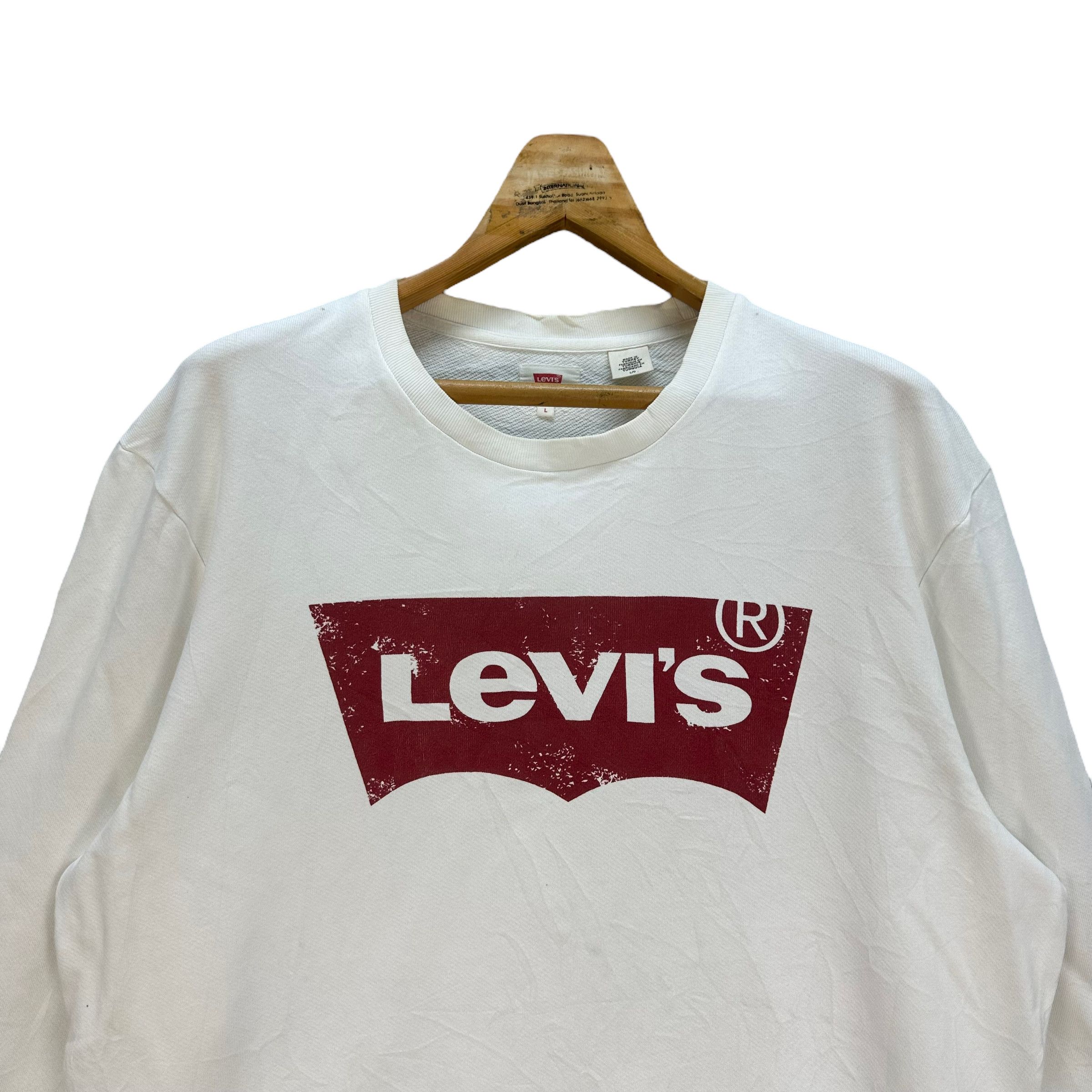 Levi's LEVIS BIG LOGO WHITE SWEATSHIRTS #8420-008 Size US L / EU 52-54 / 3 - 2 Thumbnail