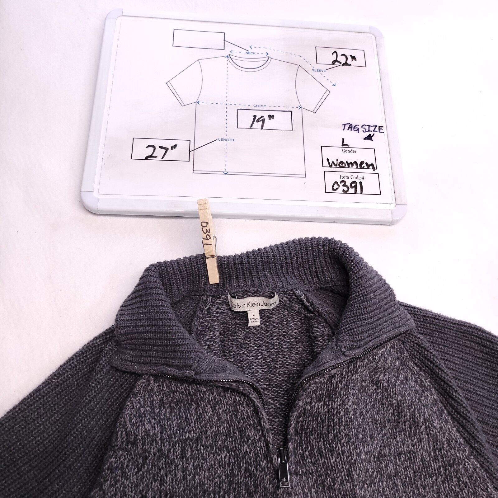 Calvin Klein Calvin Klein Jeans Zip Up Pullover Jacket Womens Size L Gray Size L / US 10 / IT 46 - 9 Thumbnail