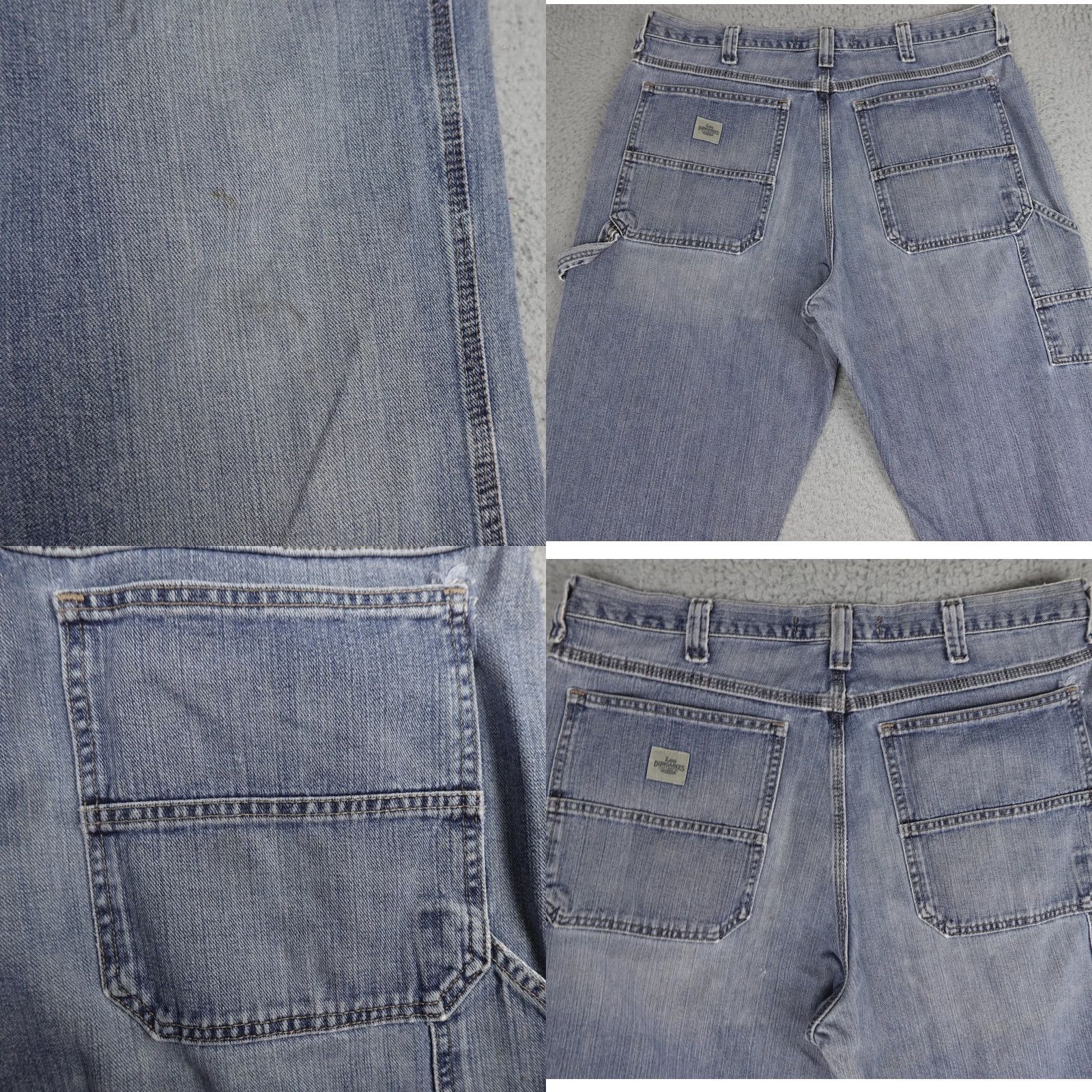 Lee VINTAGE Lee Dungarees Jeans Mens 38x34 Blue Denim Carpenter Utility Workwear Y2K 90s Retro Size US 38 / EU 54 - 8 Thumbnail