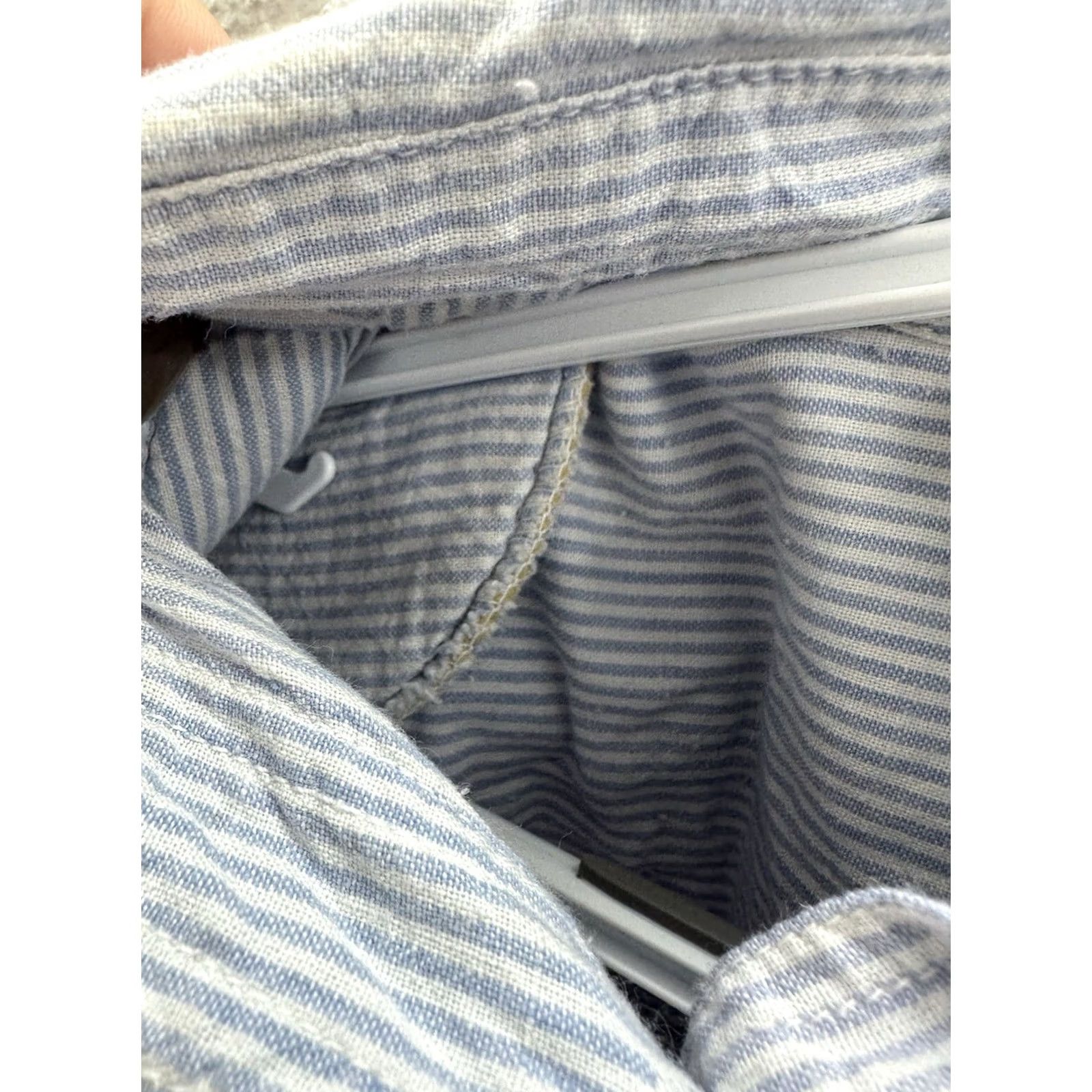 Vintage VINTAGE New York Aspects Womens Shirt Medium Blue Striped Button-Up Long Sleeve VTG Size M / US 6-8 / IT 42-44 - 6 Thumbnail