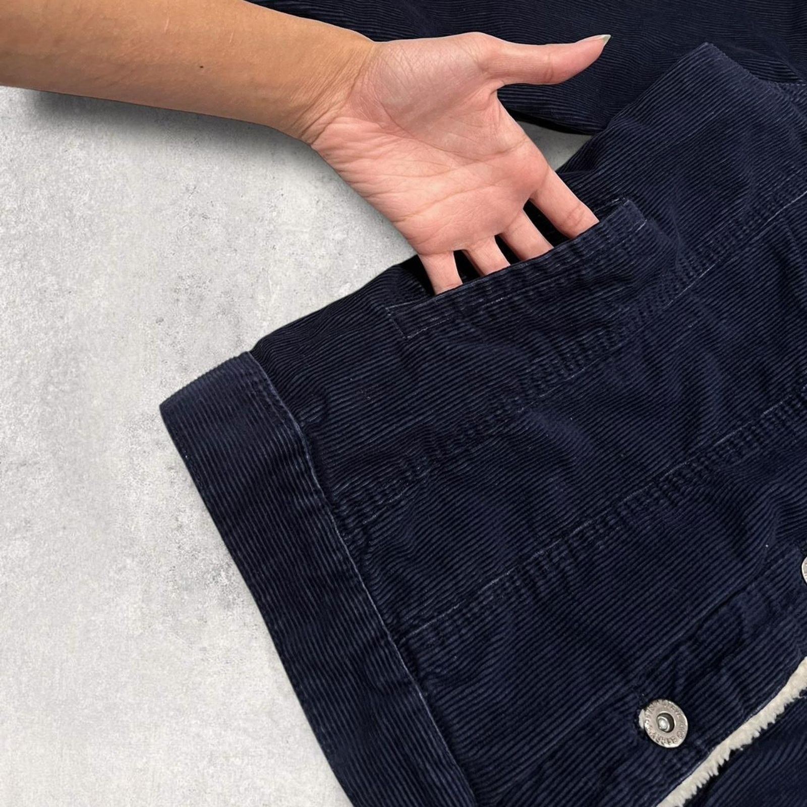 Levi's Steve & Barry’s Blue Corduroy Sherpa Collar Trucker Jacket Size US XL / EU 56 / 4 - 2 Thumbnail