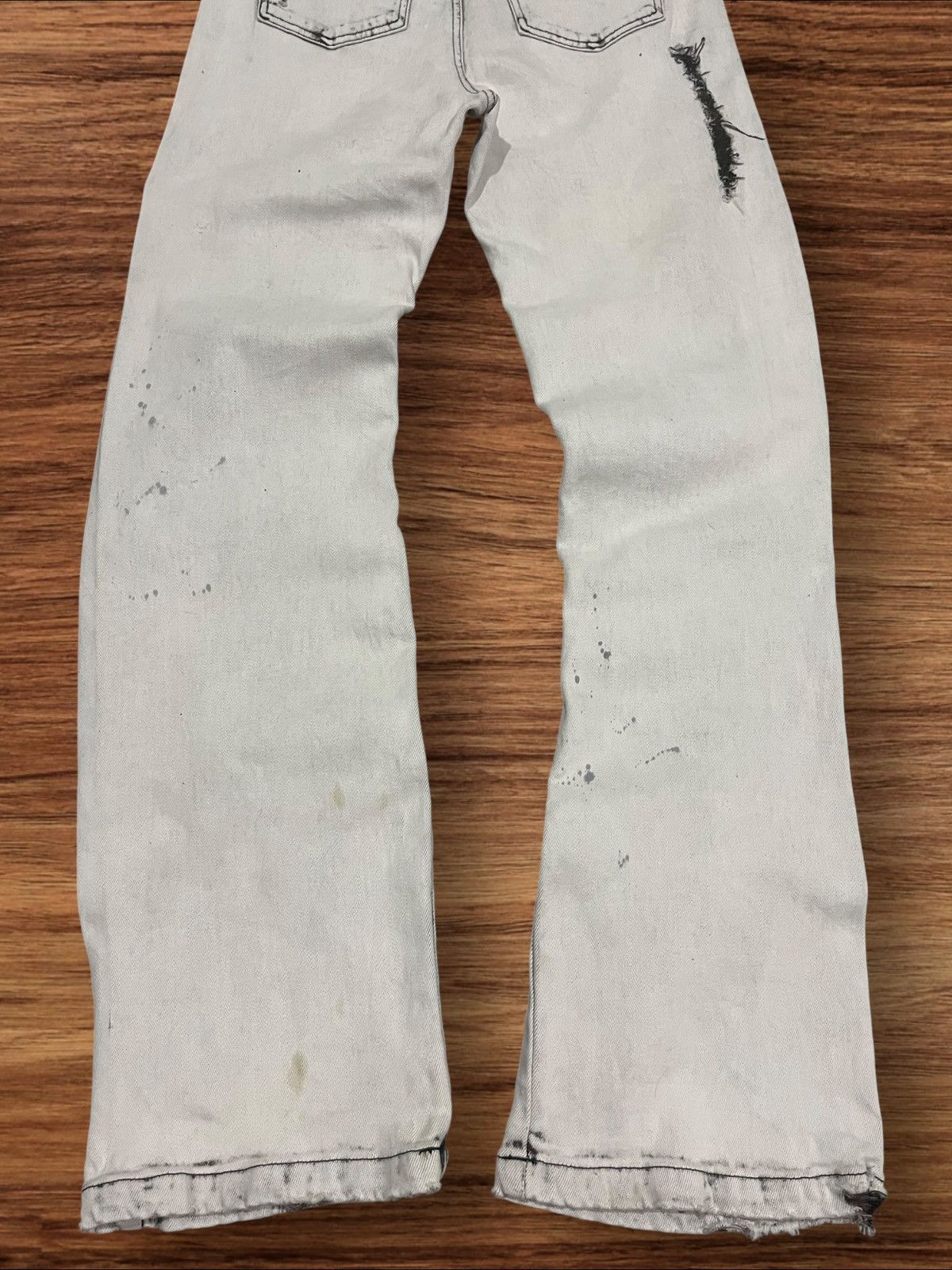 Other Japanese Brand New Flow Distressed Painted Flare Jeans Size US 30 / EU 46 - 8 Thumbnail