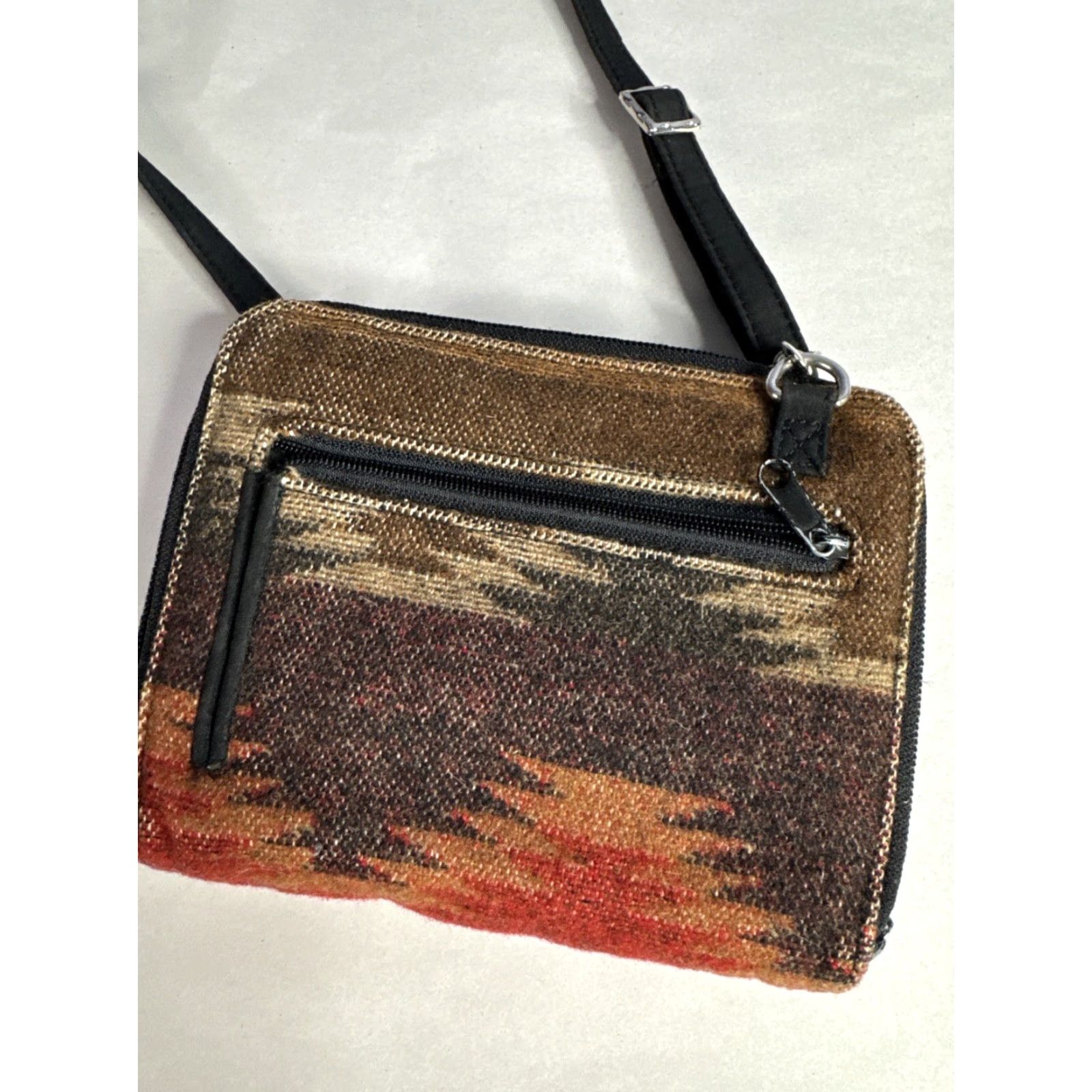 Pendleton Pendleton Crossbody Zip Around Bag Southwest Aztec Wool Wallet Organizer Clutch - Multicolor Wool, Black Lining, Zip, Crossbody Strap, Small, Women Size ONE SIZE - 3 Thumbnail