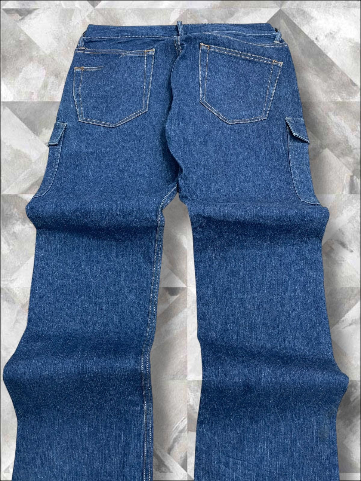 Japanese Brand Vintage 1990s Japan Designer Blue Baggy Cargo Streetwear Size US 32 / EU 48 - 13 Thumbnail