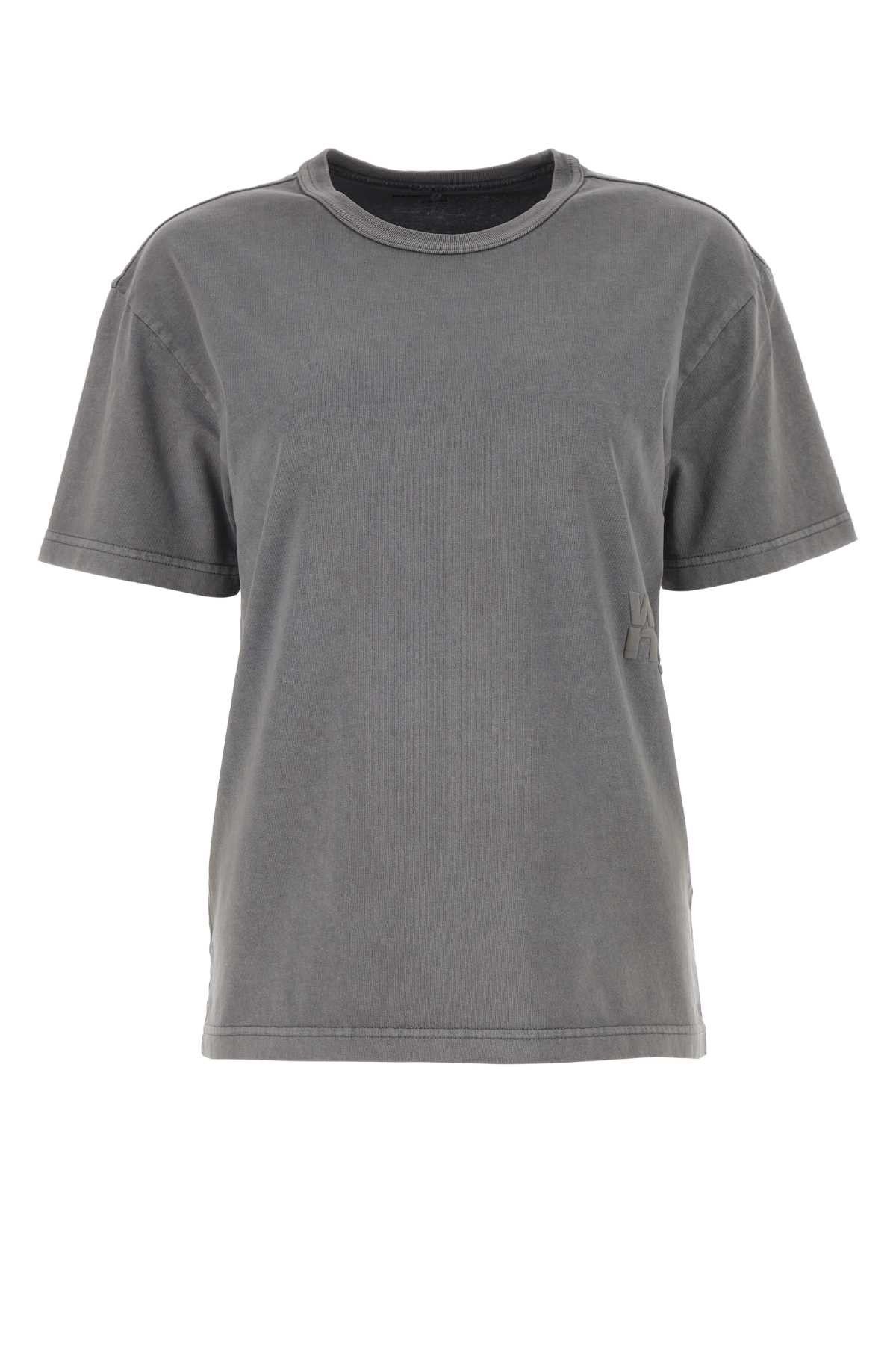 image of T By Alexander Wang Grey Cotton Oversize T-Shirt, Women's (Size Large)
