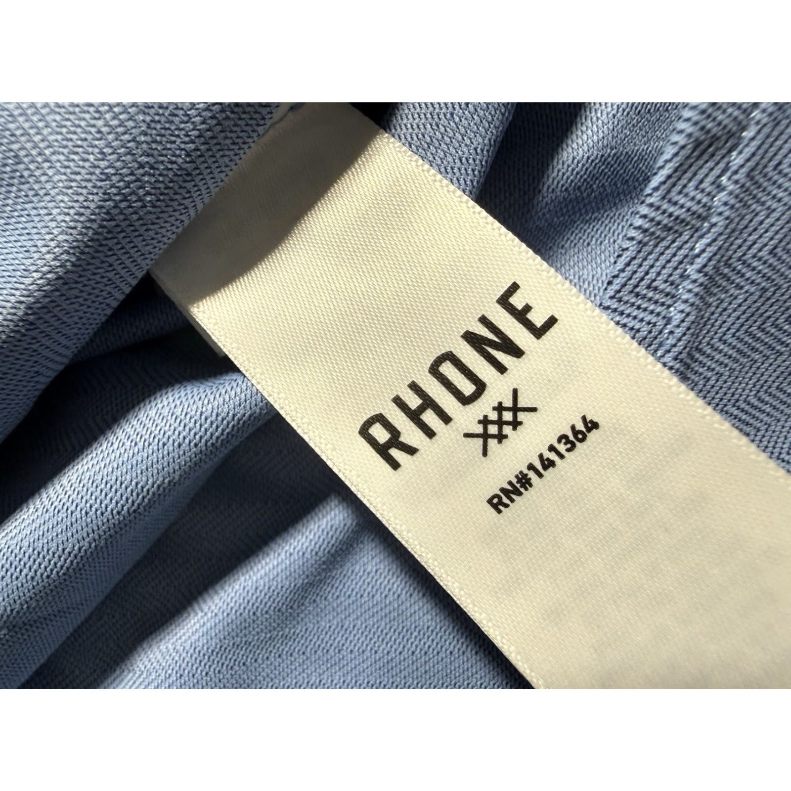 Rhone Rhone Shirt Mens M Blue Herringbone Stretch Performance Button Front Commuter Size US M / EU 48-50 / 2 - 4 Thumbnail
