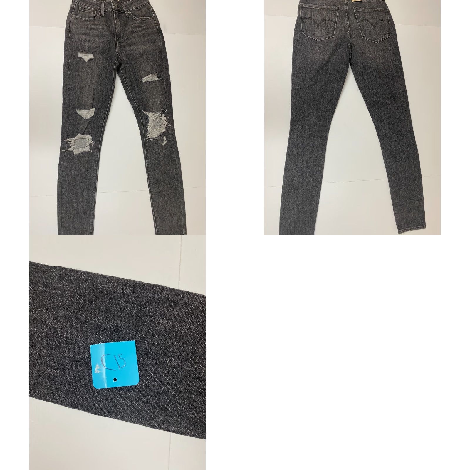 Levi's Levi's Jeans Womens Regular Skinny 00 Black High-Rise Denim Slim Stretch Zipper 30in Inseam Size 24" / US 00 / IT 34 - 8 Thumbnail