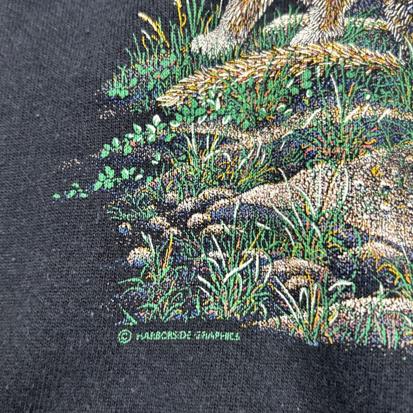 Hanes × Vintage Vintage 90s Wolf Howling Nature Crew Sweatshirt Men's XL Size US XL / EU 56 / 4 - 8 Thumbnail