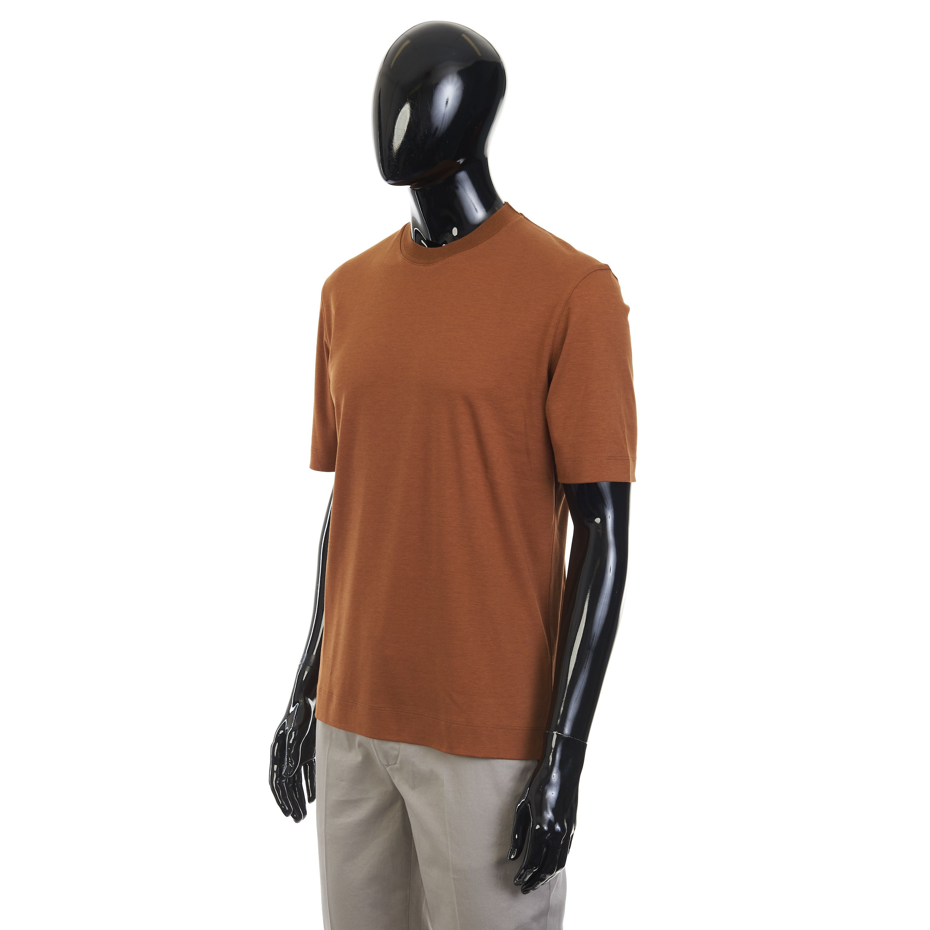 Ermenegildo Zegna Dark Foliage Silk & Cotton Crewneck Tshirt Size 52 Size US L / EU 52-54 / 3 - 2 Thumbnail
