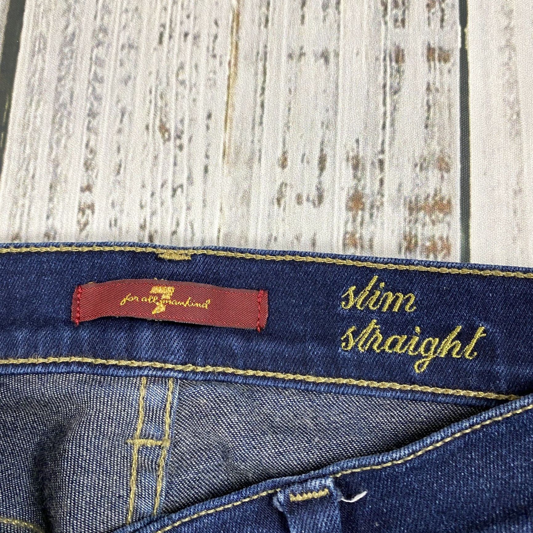 7 For All Mankind 7 For All Mankind Jeans Women 24 Blue Straight Denim Slim 5-Pocket Austyn Modern Classic Womens Size 42" / US 20 - 4 Thumbnail
