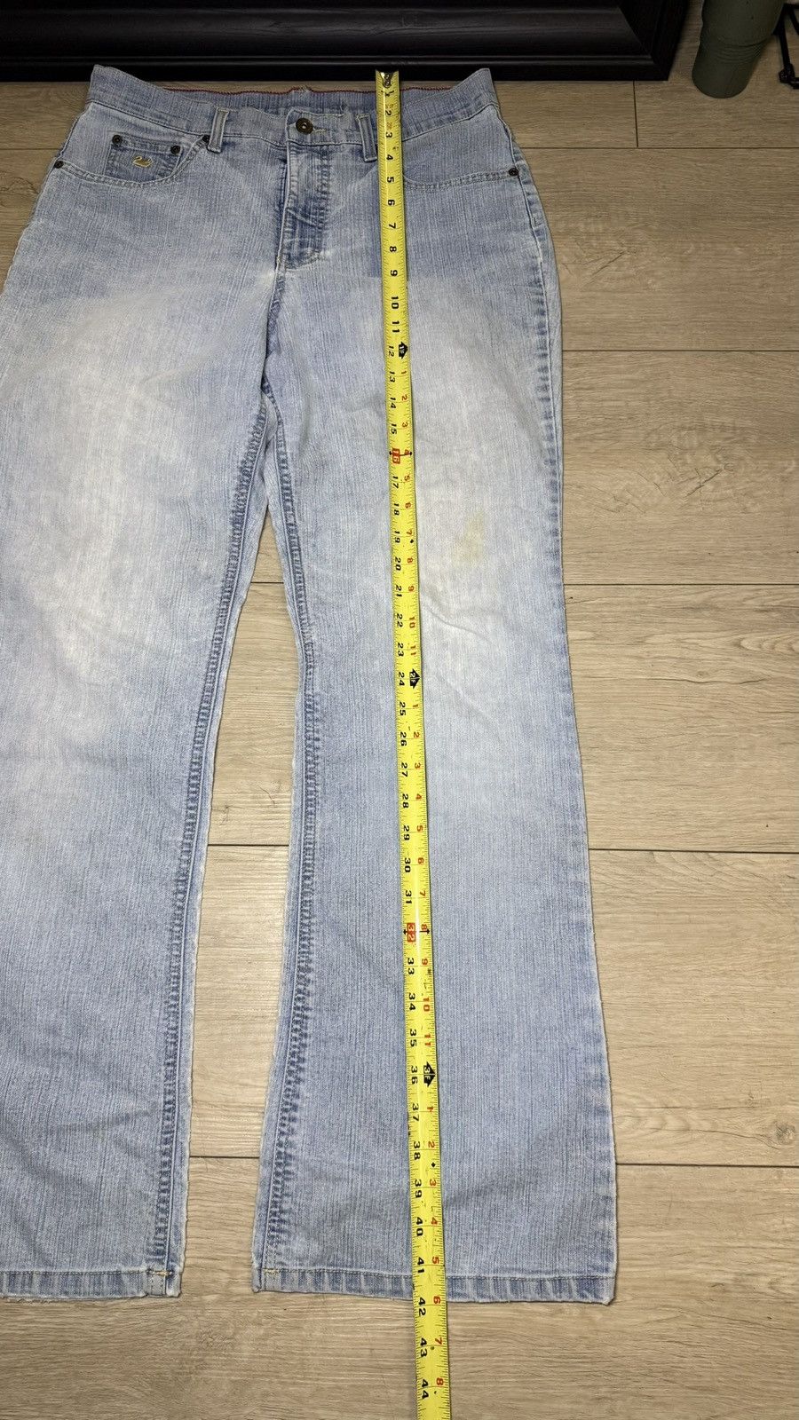 Other Y2K 2000s Light Wash Embroidered Swan Flared Selvedge Denim Size 32" / US 10 / IT 46 - 5 Thumbnail
