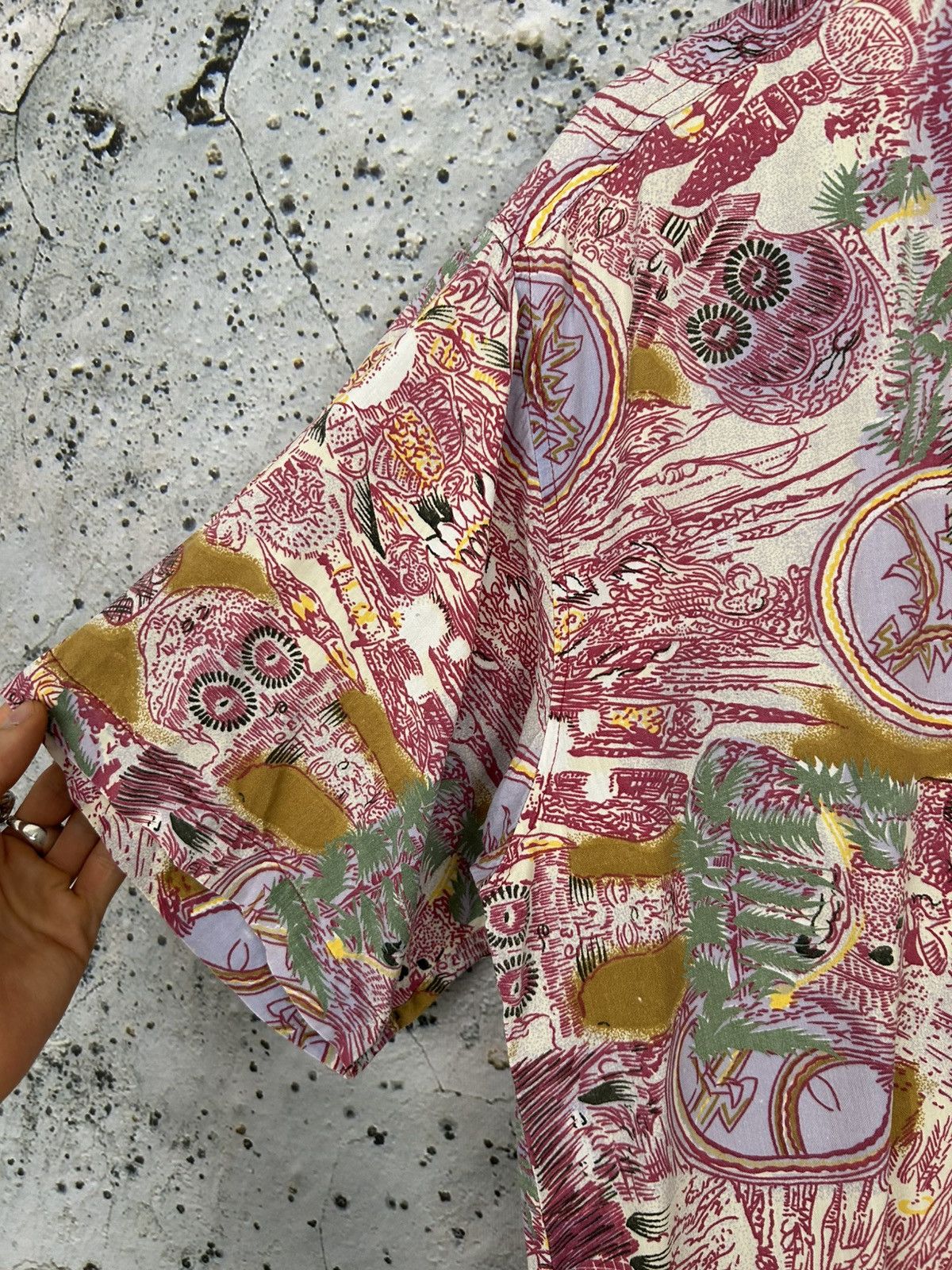 Vintage Vintage 90s Hawaiian Floral Shirt Avant Garde Grunge Summer Size US M / EU 48-50 / 2 - 4 Thumbnail