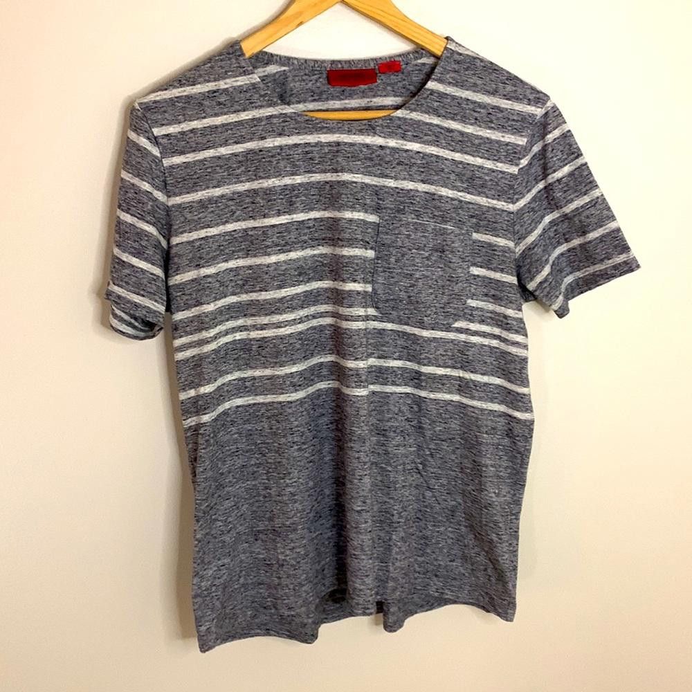 Hugo HUGO - Striped Heathered RN PocketT SS - Medium - 100% Ctn Size US M / EU 48-50 / 2 - 3 Thumbnail