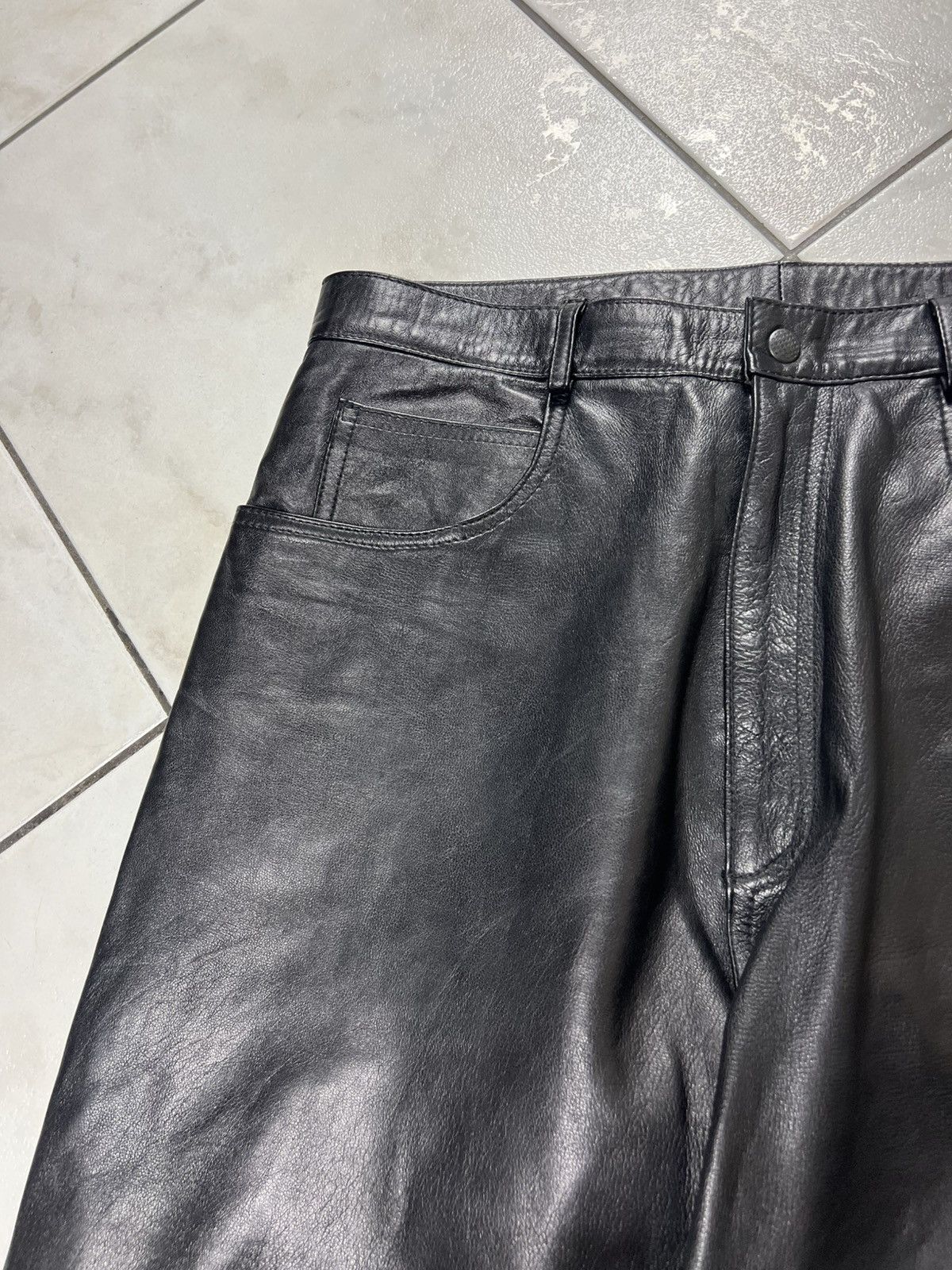 Genuine Leather Vintage genuine leather black opium casual pants trousers Size US 36 / EU 52 - 7 Thumbnail