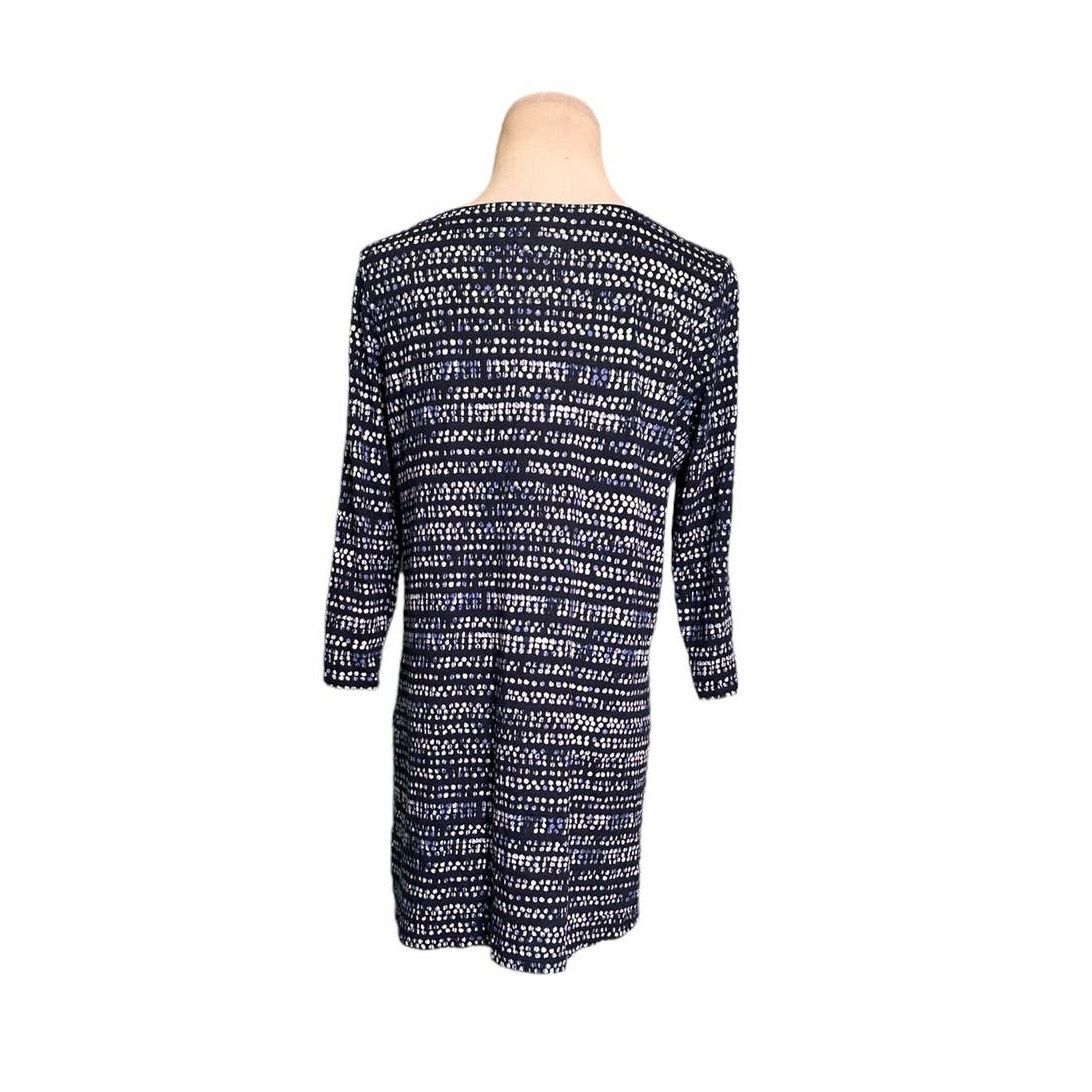 J. Jill Pure Jill blue printed 3/4 sleeves boat neck top size SP Size S / US 4 / IT 40 - 2 Thumbnail