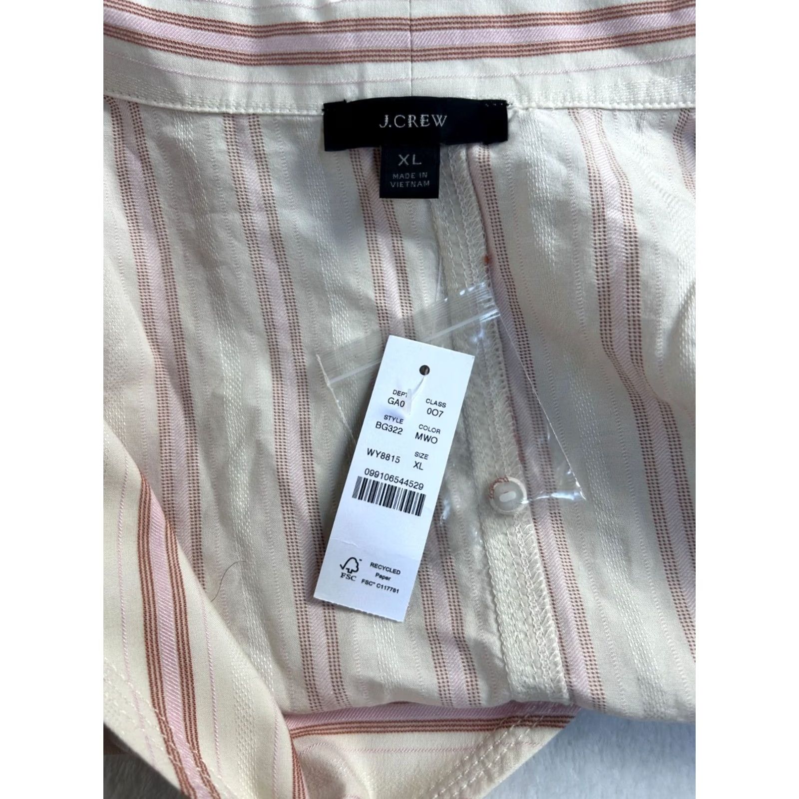 J.Crew J.Crew Womens Blouse Striped Lightweight Wrap Top XL Beige Belted BG322 New Size XL / US 12-14 / IT 48-50 - 3 Thumbnail