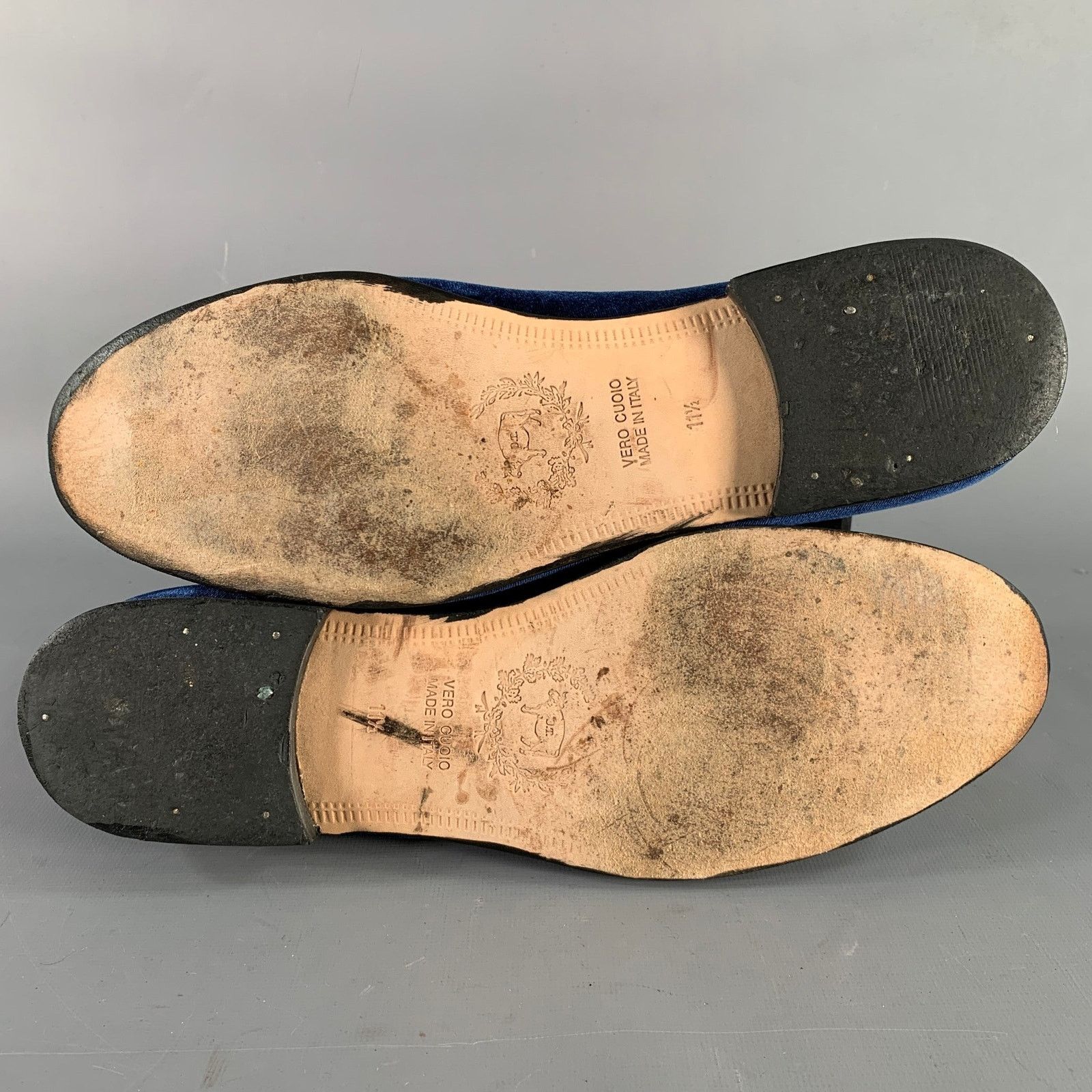 Del Toro DEL TORO Size 11.5 Blue Red Velvet Slip On Loafers Size US 11.5 / EU 44-45 - 6 Thumbnail