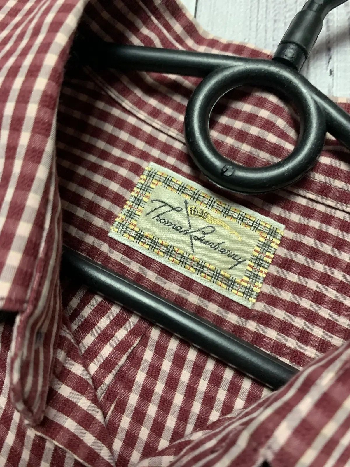 Burberry × Vintage Vintage Plaid Shirt Thomas Burberry size L/XL Size US XL / EU 56 / 4 - 5 Thumbnail