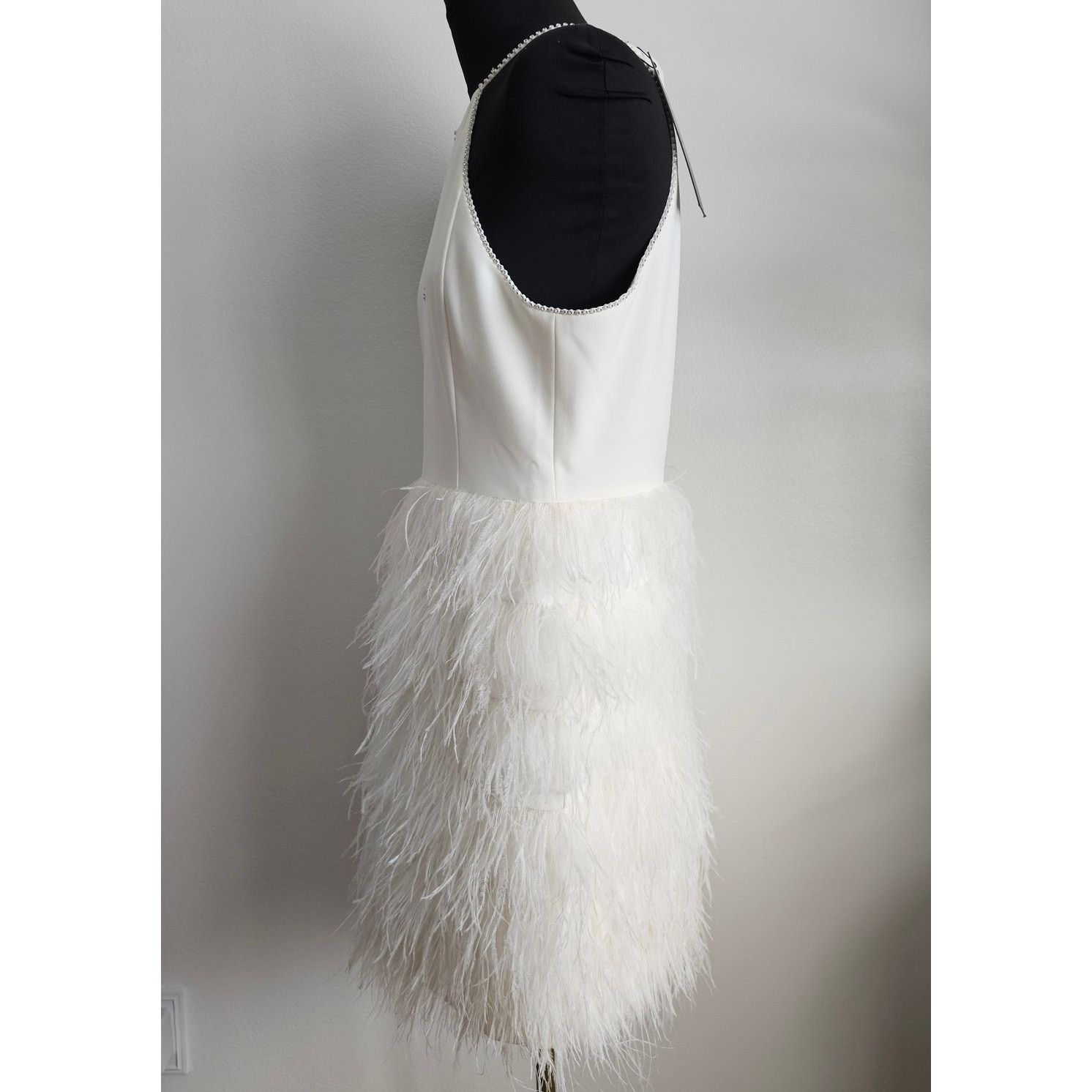 Parker Parker Black Ivory Feather Donna Mini Cocktail Party Dress 4 Size S / US 4 / IT 40 - 5 Thumbnail