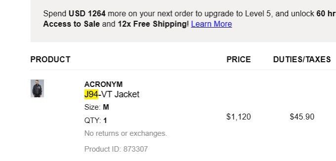 Acronym J94-VT | Size M Size US M / EU 48-50 / 2 - 13 Thumbnail