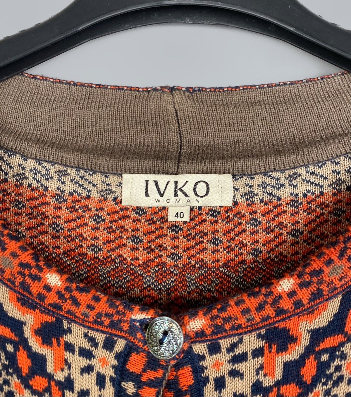 Other Women's IVKO Morocco Pattern Knit Cotton Sweater Size 40 L Size L / US 10 / IT 46 - 13 Thumbnail