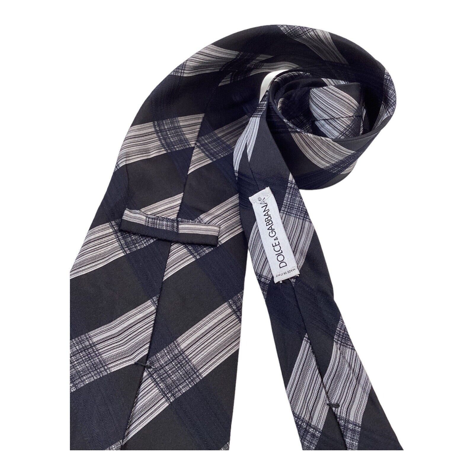 Dolce & Gabbana DOLCE & GABBANA Blue Plaids & Checks Luxury Designer Silk Ti Size ONE SIZE - 3 Thumbnail