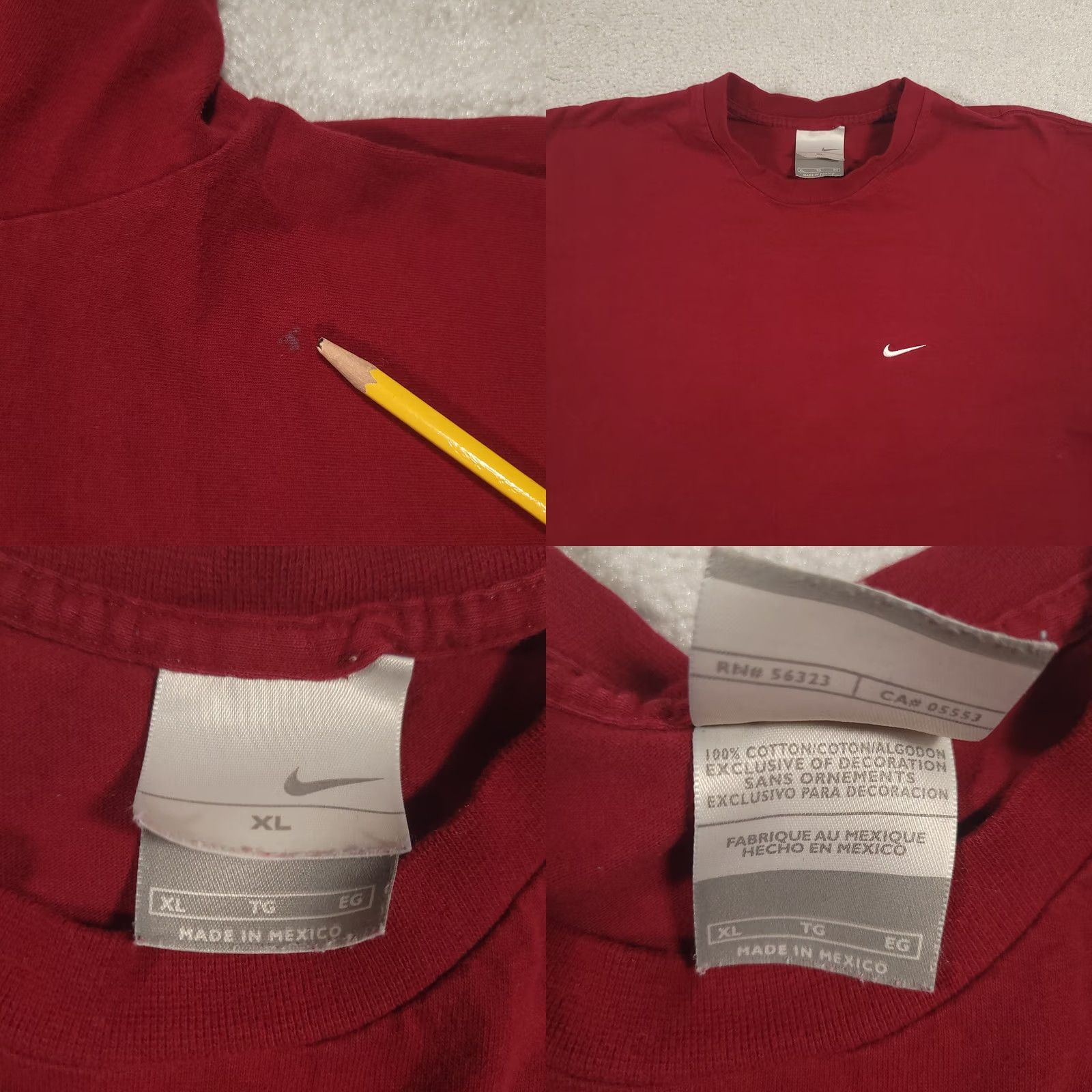 Nike VINTAGE Nike Shirt Adult Mens XL Red Embroidered Swoosh Tee 00s 90s 2000s Streetwear Cotton Knit Short Sleeve Crew Neck Man MENS Size US XL / EU 56 / 4 - 8 Thumbnail